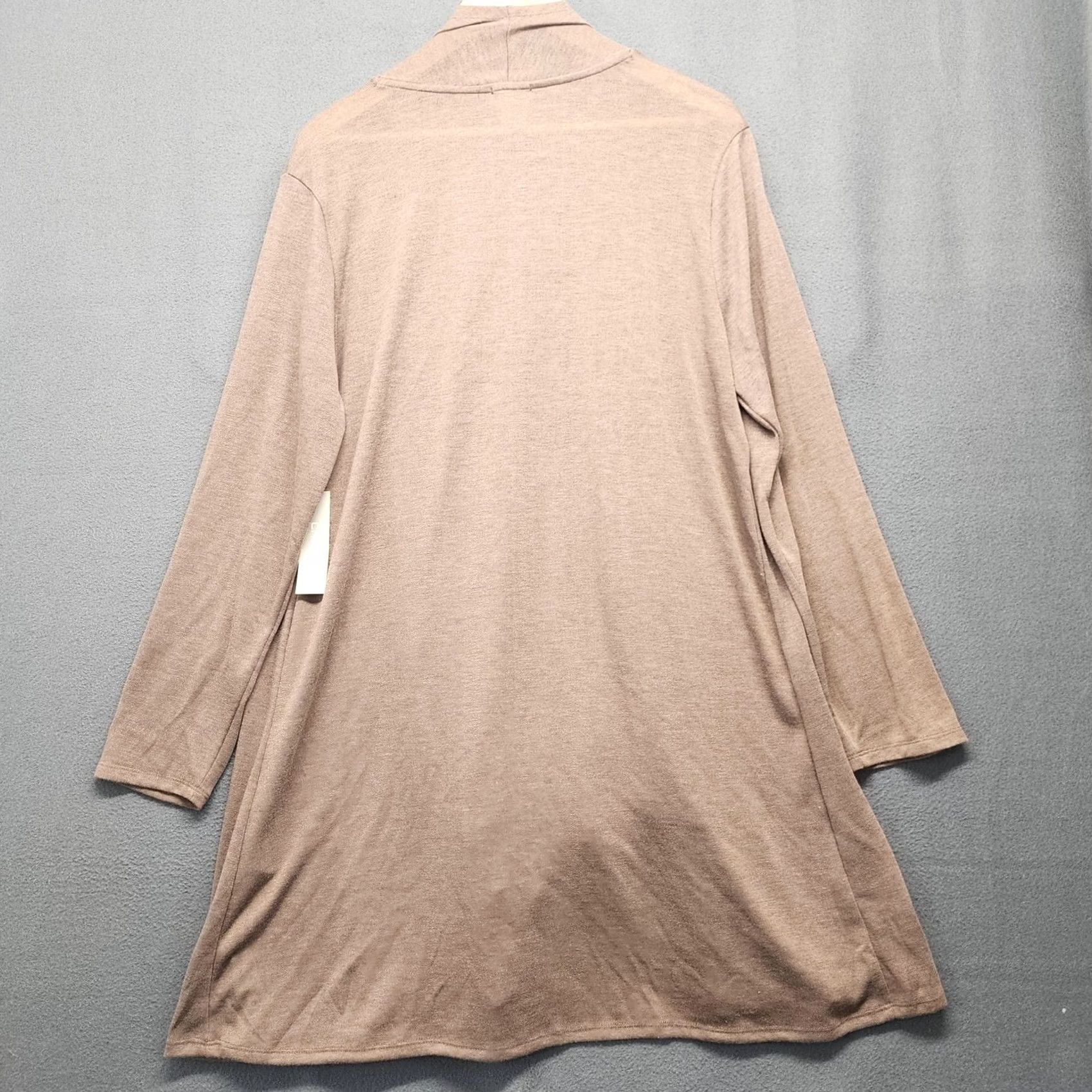 Vintage Chicos Cardigan Top Womens XL Tan Knit Flowy Twist Neck Long Sleeve Sweater Casual Travel Capsule Regular Womens XL Cardigan Top Size XL / US 12-14 / IT 48-50 - 3 Thumbnail