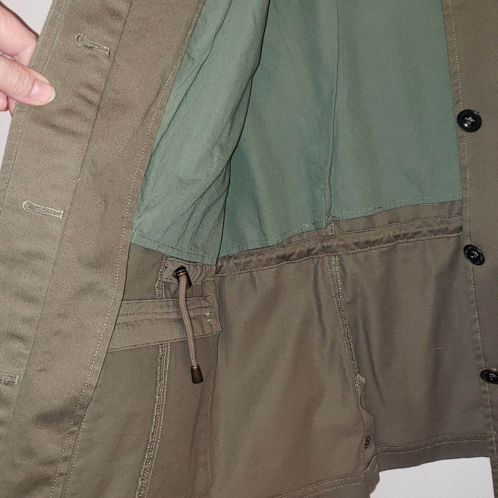 Orvis Orvis Drawstring waist Cotton Button Shacket Jacket Olive Sm Size S / US 4 / IT 40 - 10 Thumbnail