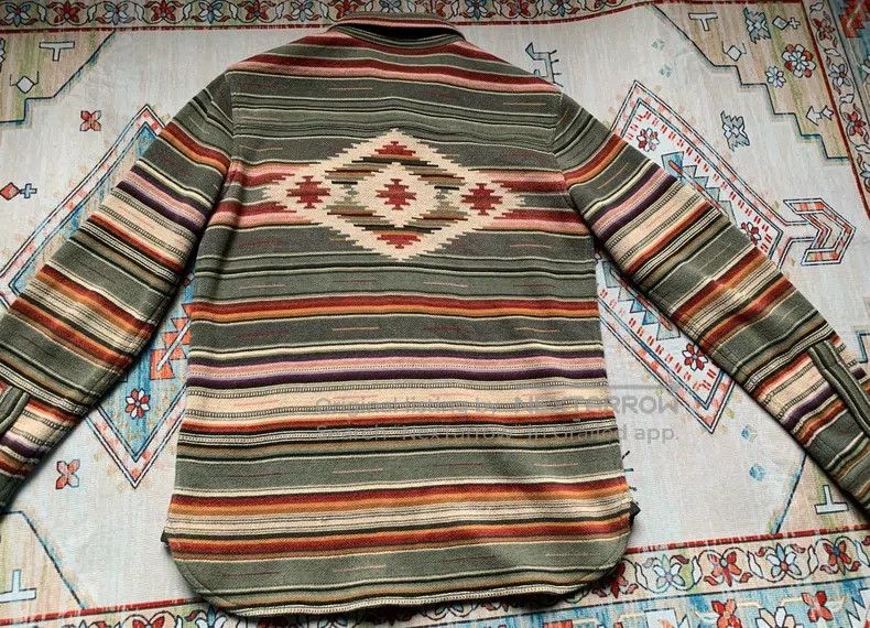 RRL Ralph Lauren RRL Ralph Lauren Navajo Southwest Rainbow Striped Long-Sle Size US S / EU 44-46 / 1 - 3 Thumbnail