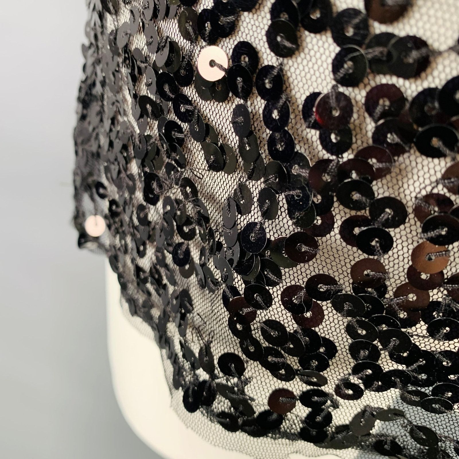 DKNY DKNY Size 0 Black Nylon Sequined Racerback Tank Dress Top Size XS / US 0-2 / IT 36-38 - 5 Thumbnail