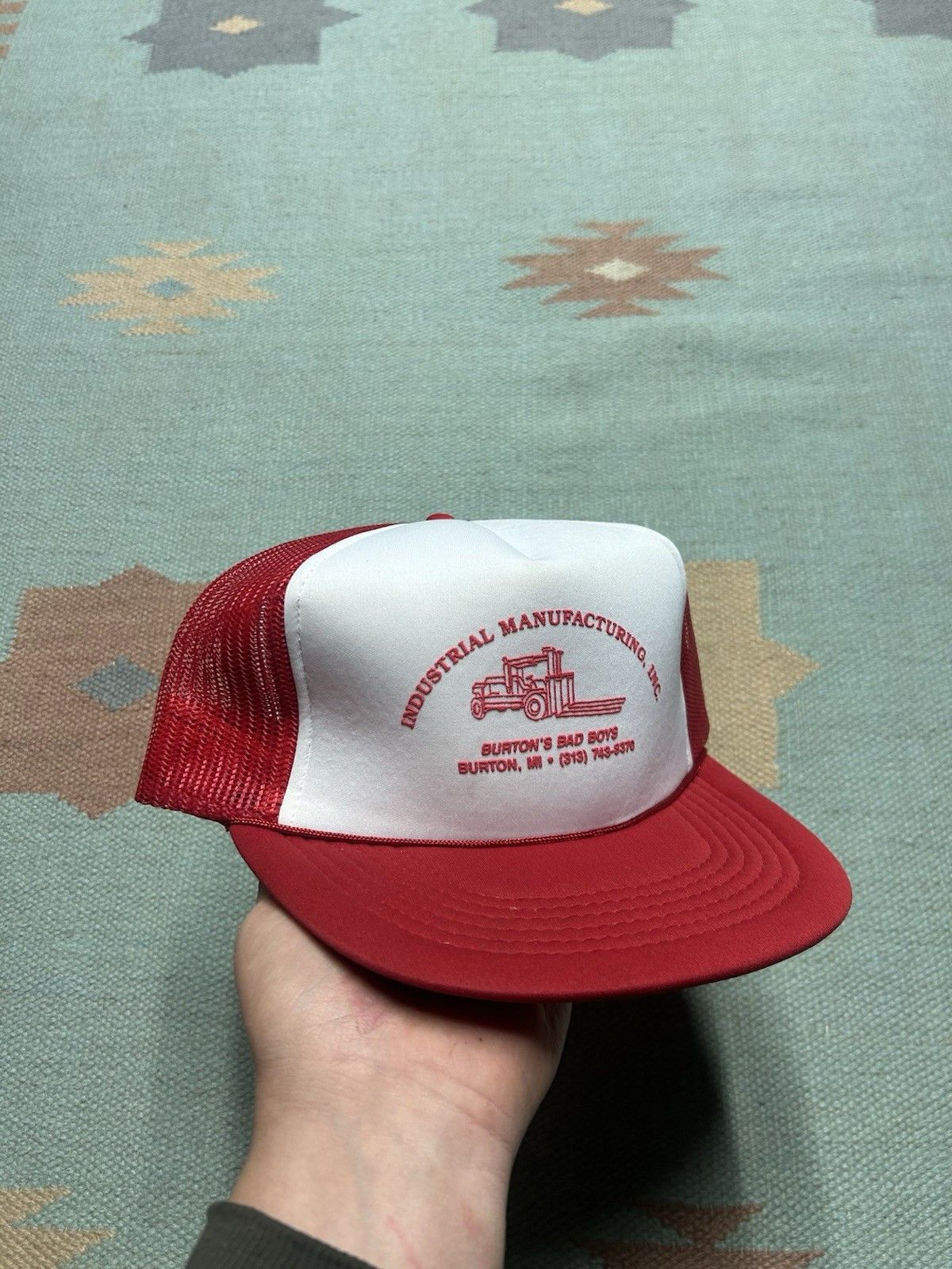 Vintage trucker hat industrial manufacturin Burton Michigan bad boys Size ONE SIZE - 1 Thumbnail