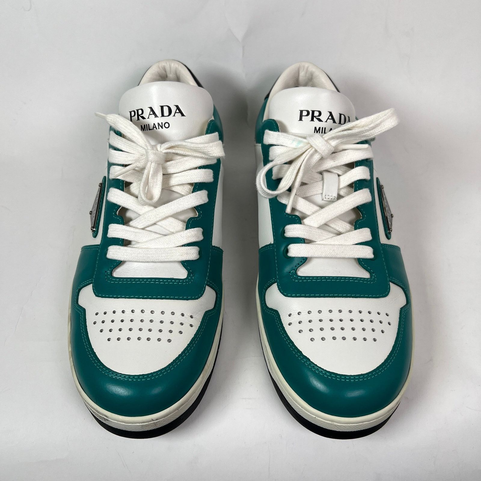 Prada Prada Teal Downtown Leather Sneaker Size 8 Size US 8.5 / EU 41-42 - 2 Thumbnail