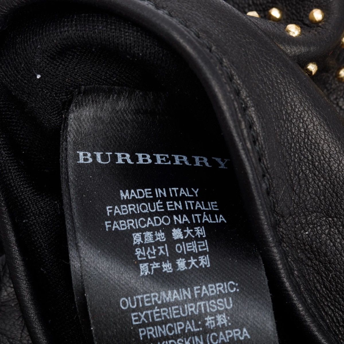 Burberry BURBERRY Black Leather Studded Gloves Size ONE SIZE - 4 Thumbnail