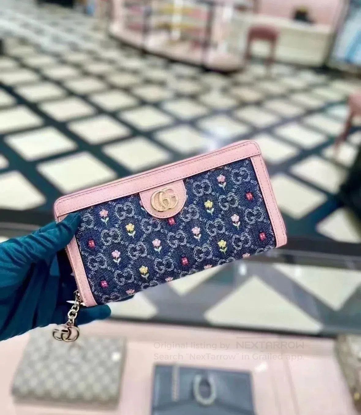 Gucci Gucci Leather Denim Long Wallet Clutch. Size ONE SIZE - 7 Thumbnail