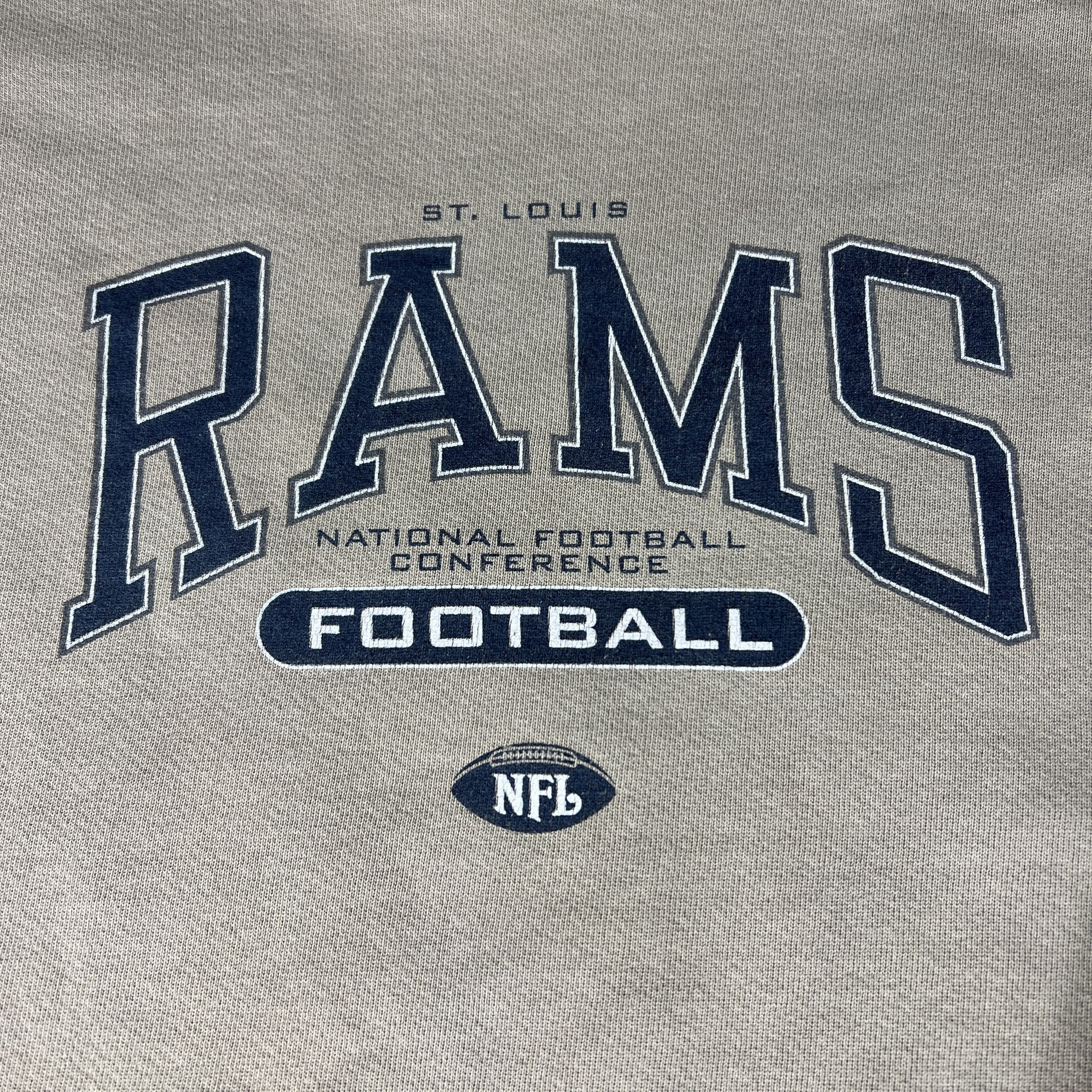 NFL × Vintage Y2K NFL St Louis Rams Football Sweatshirt Tan Faded Crewneck Size US XXL / EU 58 / 5 - 7 Thumbnail
