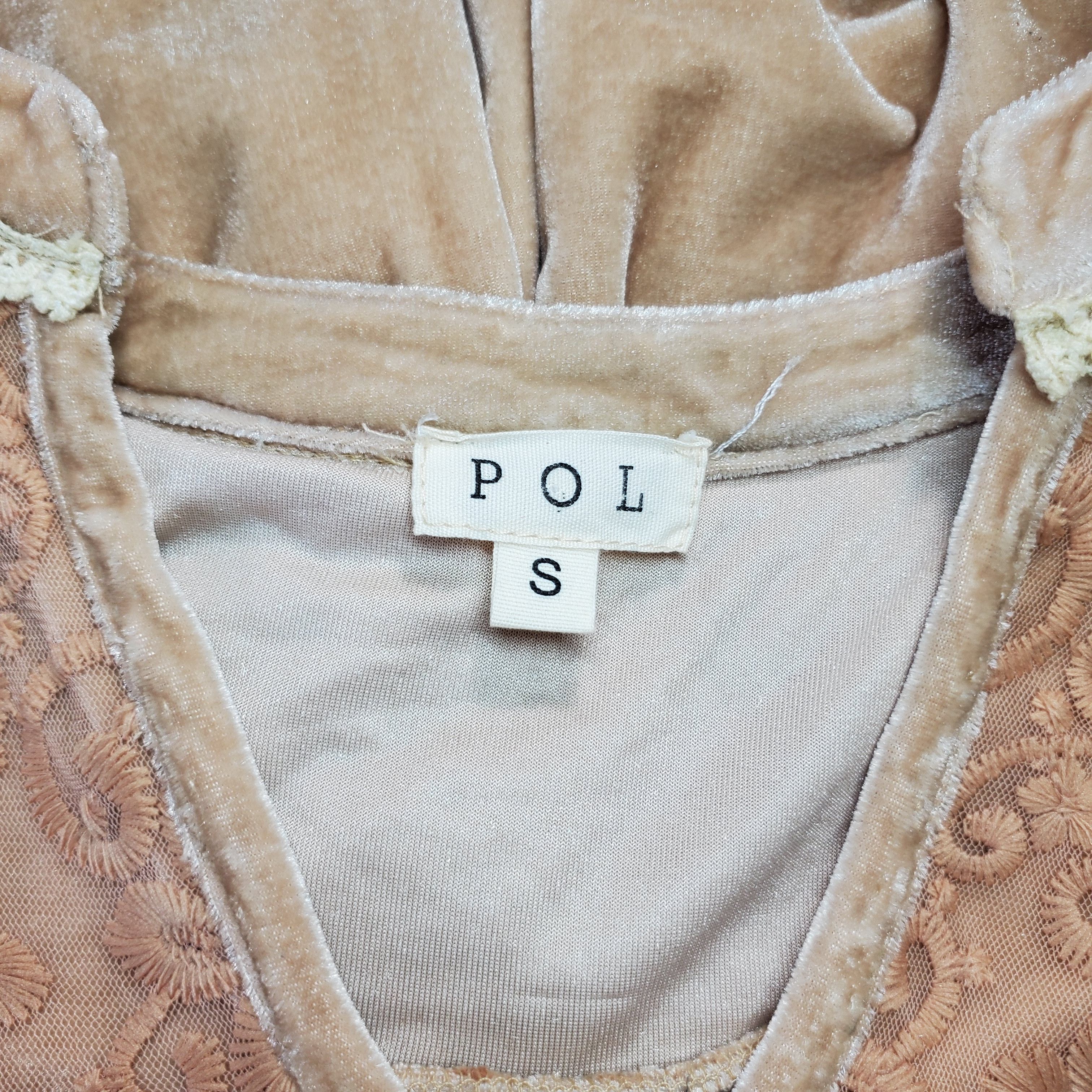 Other POL S Tunic Top Velvet Lace V-Neck 3/4 Bell Sleeve Beige Tan Size S / US 4 / IT 40 - 9 Thumbnail