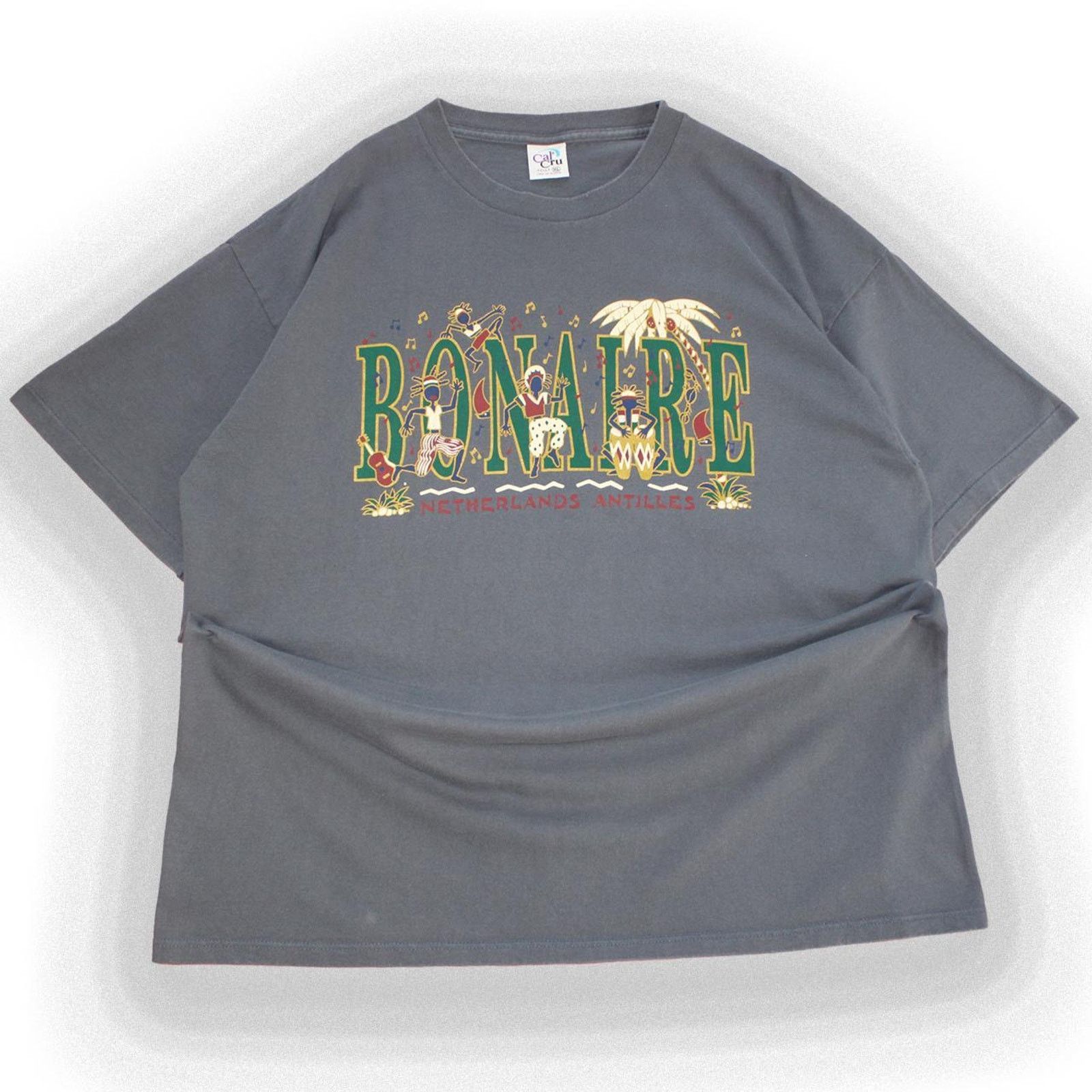 Vintage Vintage 90's Netherlands Antilles Gray Graphic Tee Size US XL / EU 56 / 4 - 1 Thumbnail