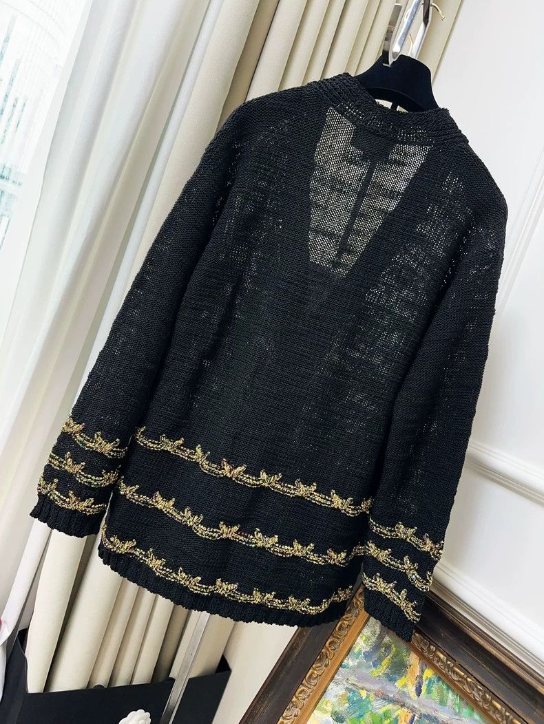 Chanel Chanel 25A handicraft workshop black gold tassel knitted c Size XS / US 0-2 / IT 36-38 - 2 Thumbnail