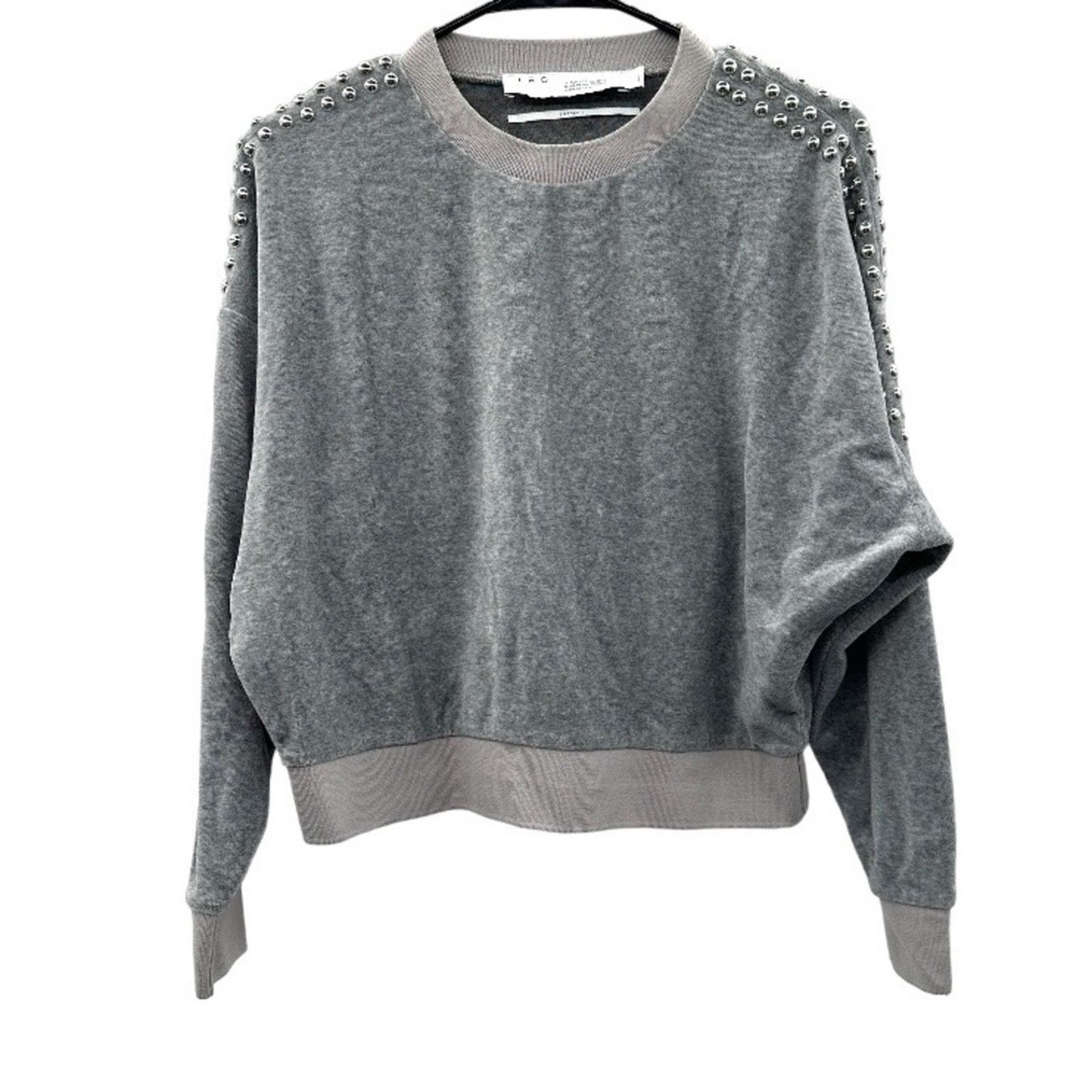Iro IRO Heathen Studded Heather Gray Long Sleeve Sweatshirt Sz S Size S / US 4 / IT 40 - 3 Thumbnail
