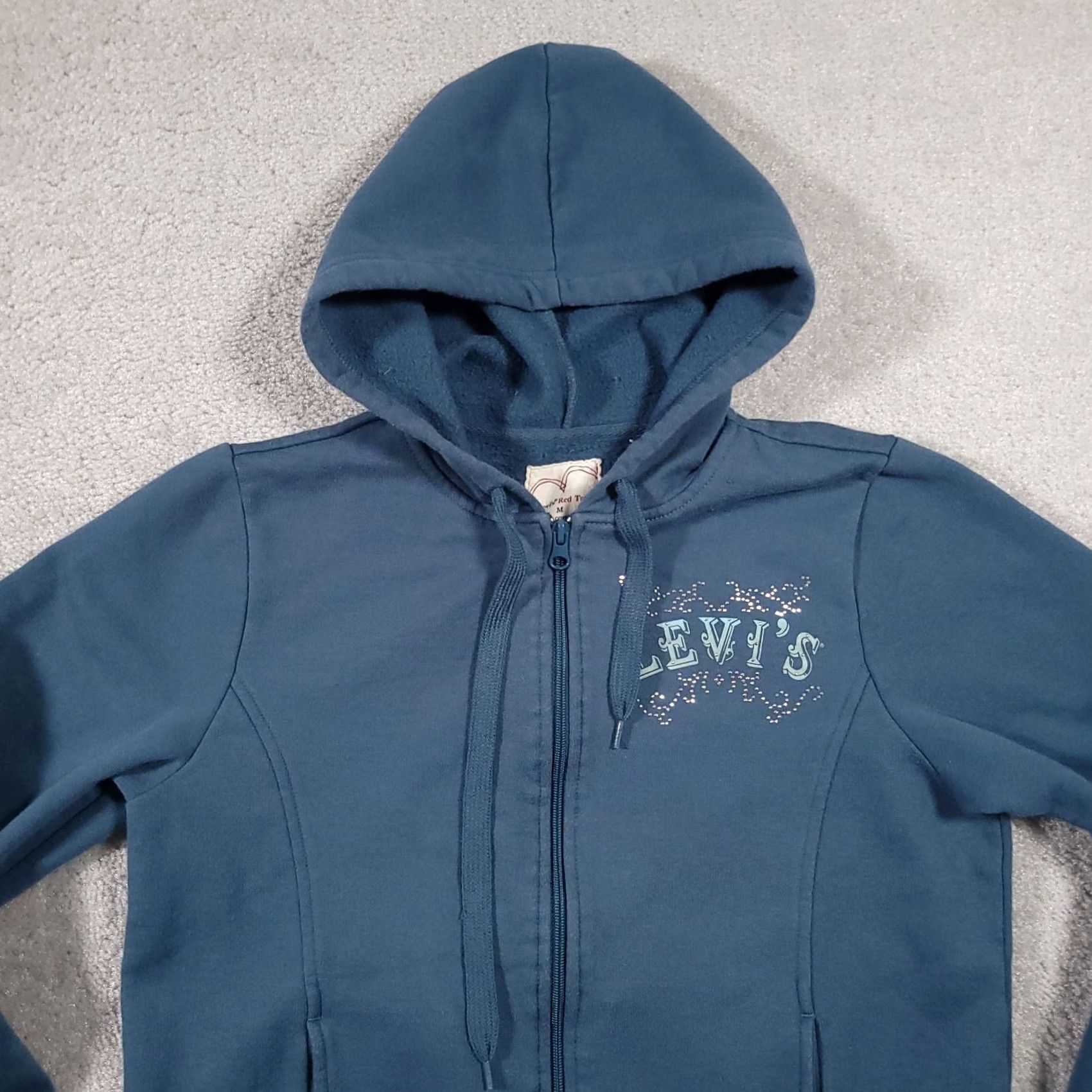 Levi's Levi's Hoodie Full Zip Sweatshirt Jacket Women's Medium Blue Studded Casual Size M / US 6-8 / IT 42-44 - 3 Thumbnail