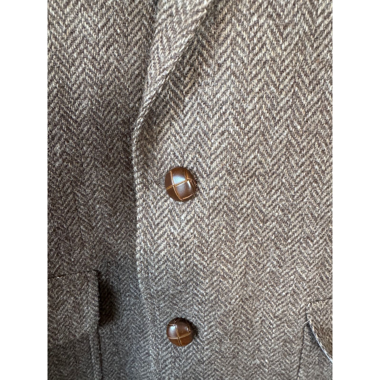 Lands' End Vintage Lands' End Wool Herringbone Tweed Blazer 44L Size 44L - 3 Thumbnail