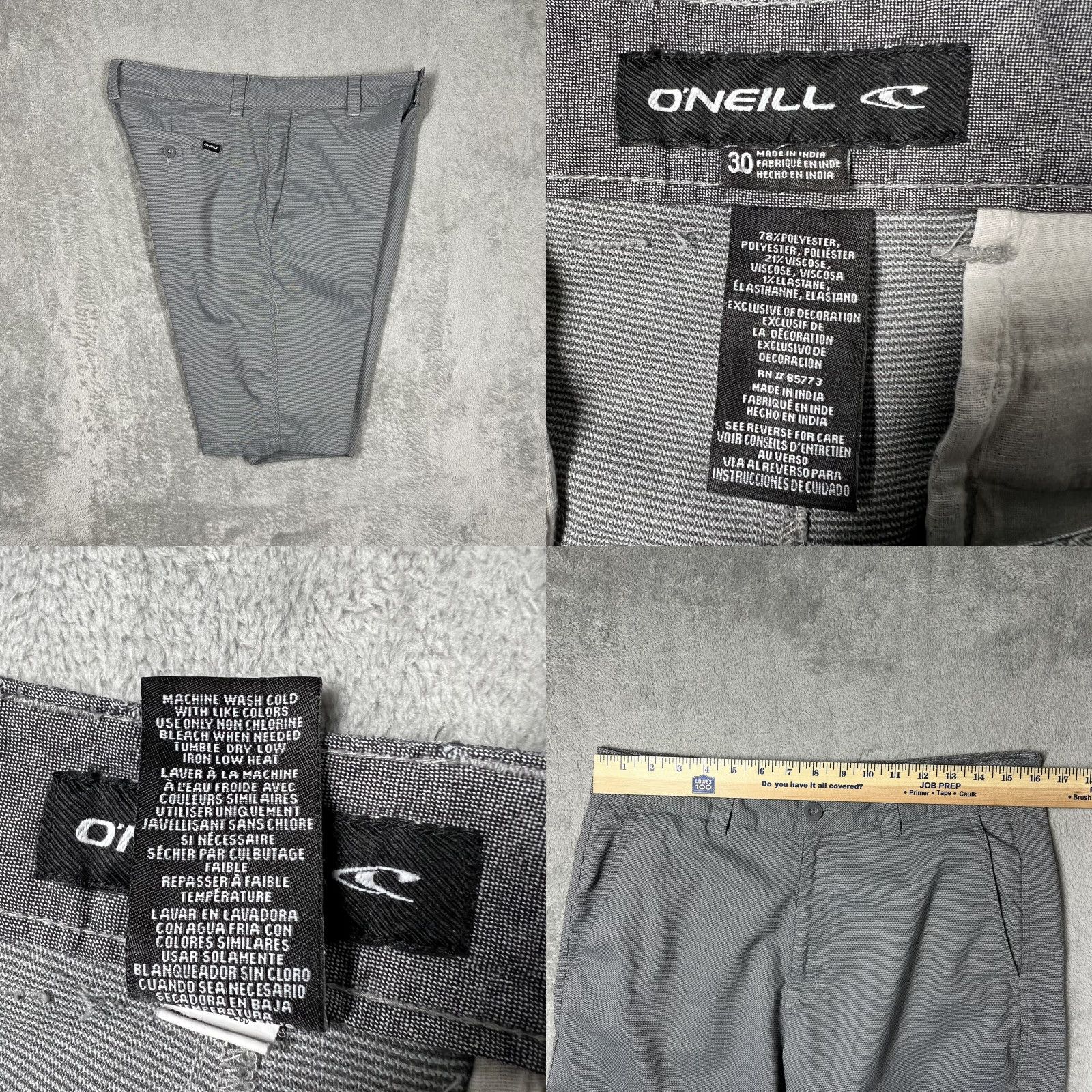 O'Neill O'Neill Chino Shorts Mens 30 Gray Relaxed 9” Inseam Cotton Woven Casual Flat Front Modern Classic Boys? Size US 30 / EU 46 - 8 Thumbnail