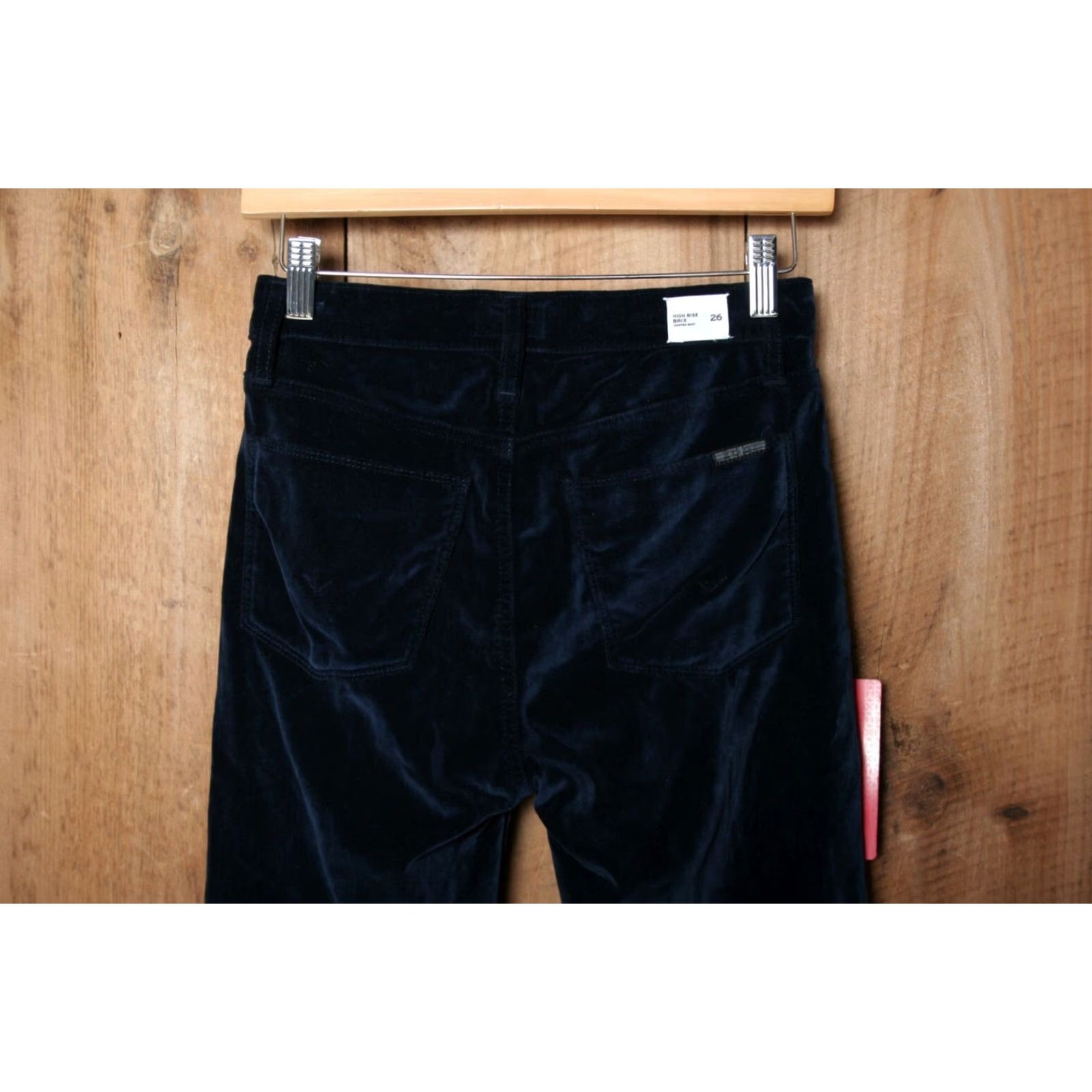 Hudson HUDSON Brix Blue Velvet High Rise Cropped Flare Leg Pants Sz 28 Women Cotton Blend Velvet Silk Look Pants Size 28" / US 6 / IT 42 - 4 Thumbnail