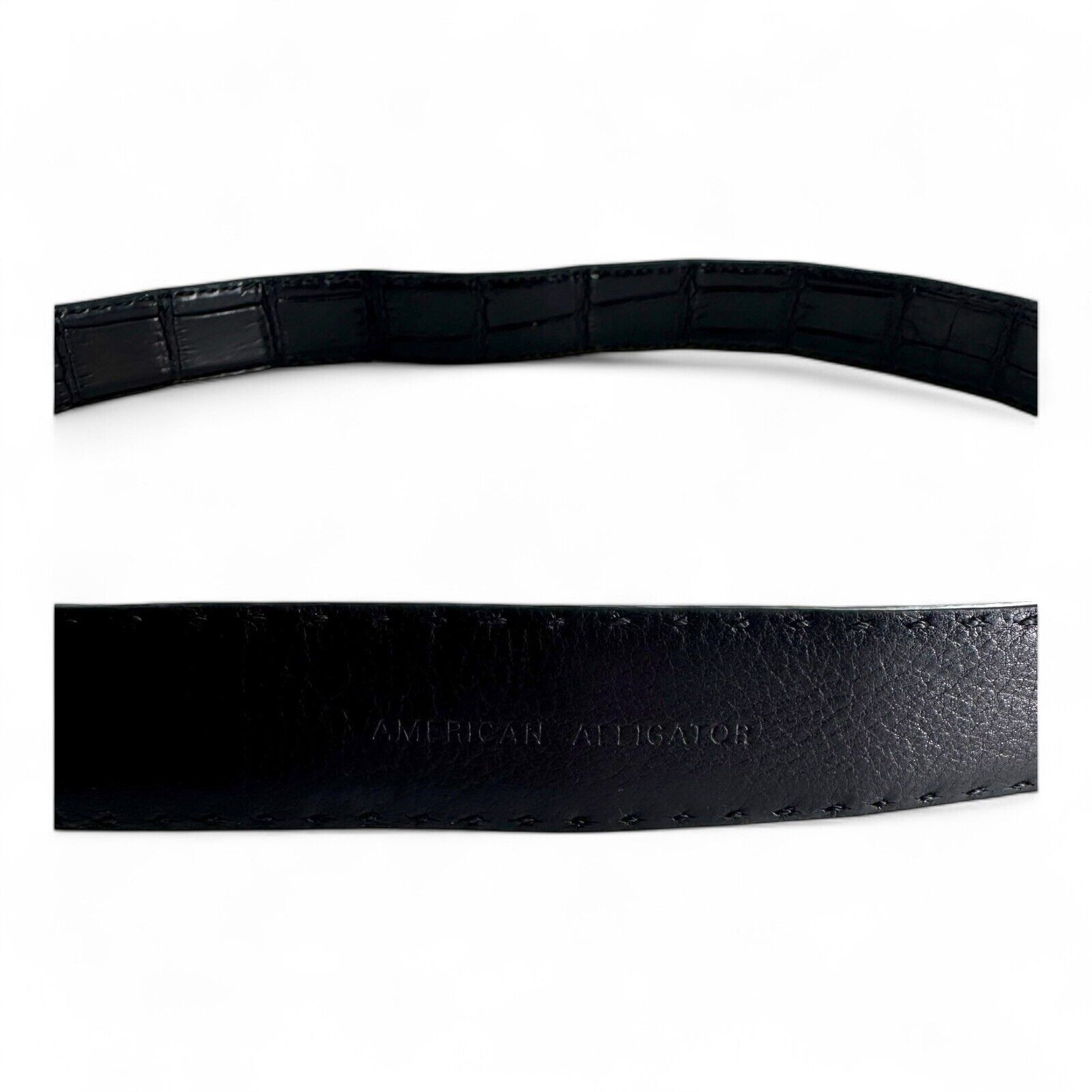 Kiton Kiton Napoli Black Leather Crocodile Belt Men's sz 46 $1900 Size 46 - 7 Thumbnail