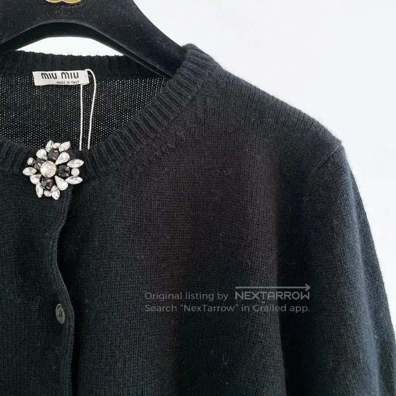 Miu Miu Miu Miu Black Cashmere Sweater for Women . Size XL / US 12-14 / IT 48-50 - 3 Thumbnail