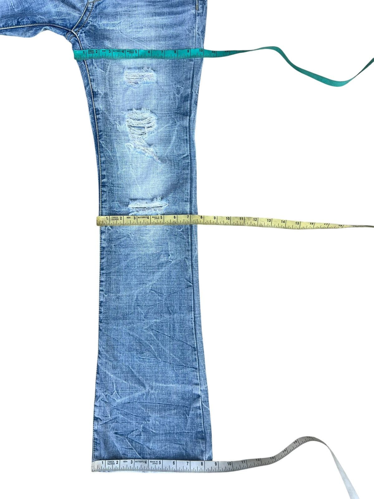 Japanese Brand Dirty Mud Ozz-First PinBall Distress Rip Denim Flare Jeans Size US 29 - 3 Thumbnail