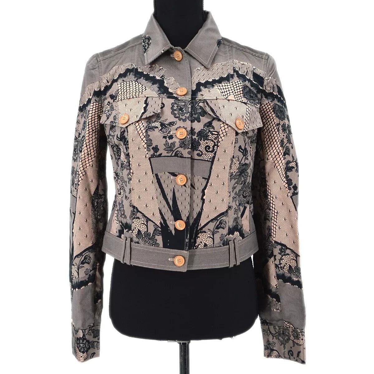 Dior MINT! RARE! CHRISTIAN DIOR Women's Pink Black Floral Collare Size XS / US 0-2 / IT 36-38 - 1 Thumbnail