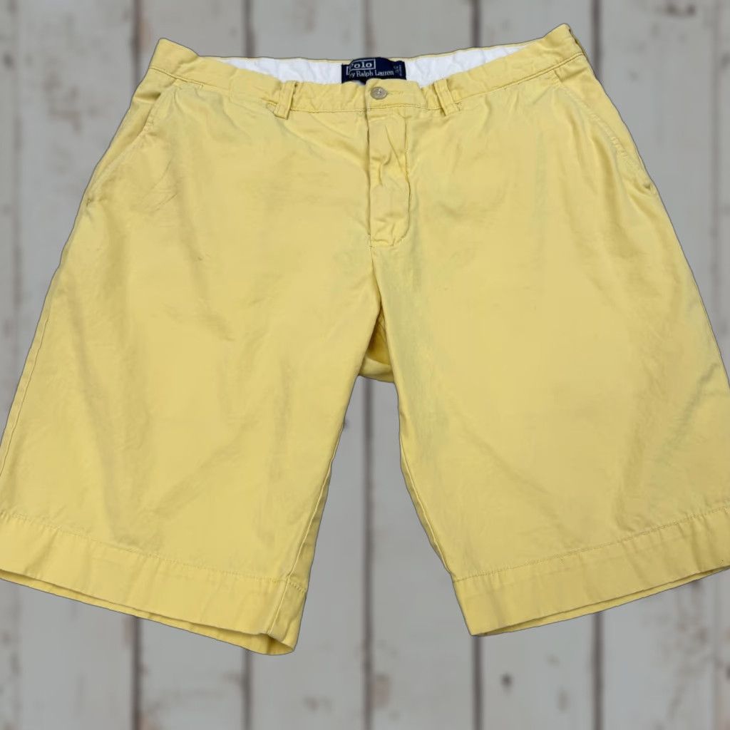 Polo Ralph Lauren Polo Ralph Lauren Shorts Mens 35 Yellow Chino Flat Front Casual Size US S / EU 44-46 / 1 - 1 Thumbnail