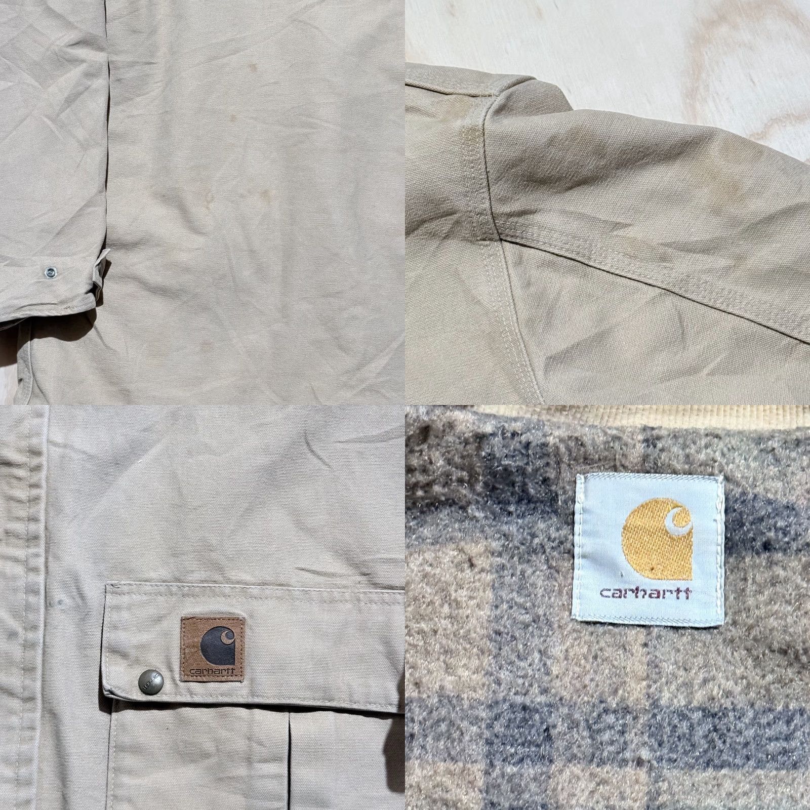 Carhartt VINTAGE Carhartt Western Chore Coat Men's Wheat Canvas Blanket Lined Work Jacket 2XL Size US XXL / EU 58 / 5 - 8 Thumbnail
