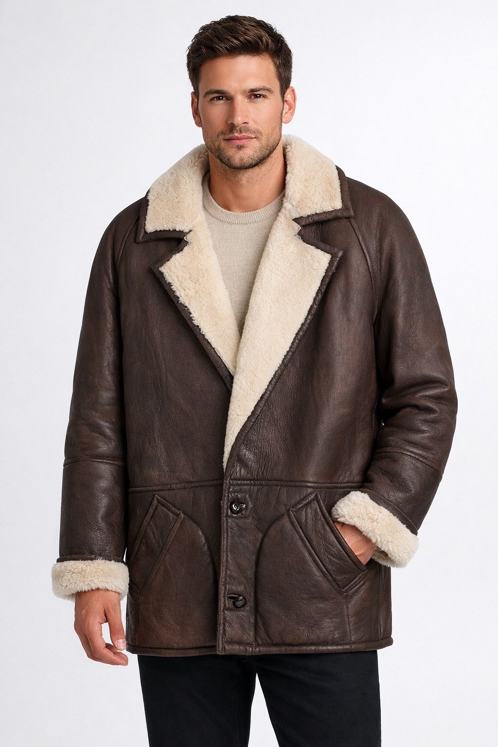 Trussardi Trussardi Lambskin Shearling Coat US 44 EU 54 Size US XL / EU 56 / 4 - 1 Thumbnail