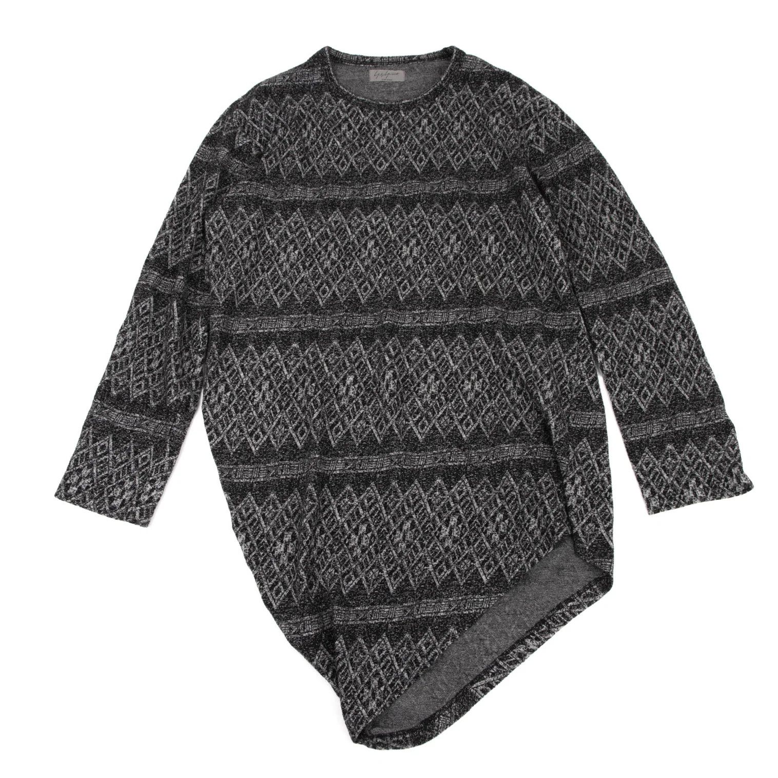 Yohji Yamamoto Yohji Yamamoto Asymmetrical Hem Knit in Black Gray Size US M / EU 48-50 / 2 - 1 Thumbnail