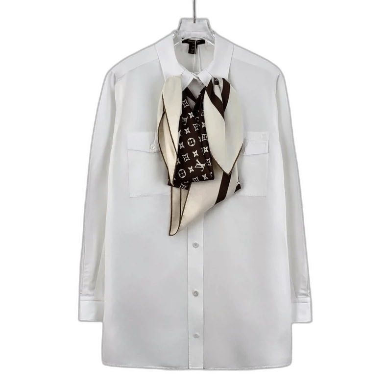 Louis Vuitton Louis Vuitton White Logo Long Sleeve Shirt-yf Size US XS / EU 42 / 0 - 1 Thumbnail