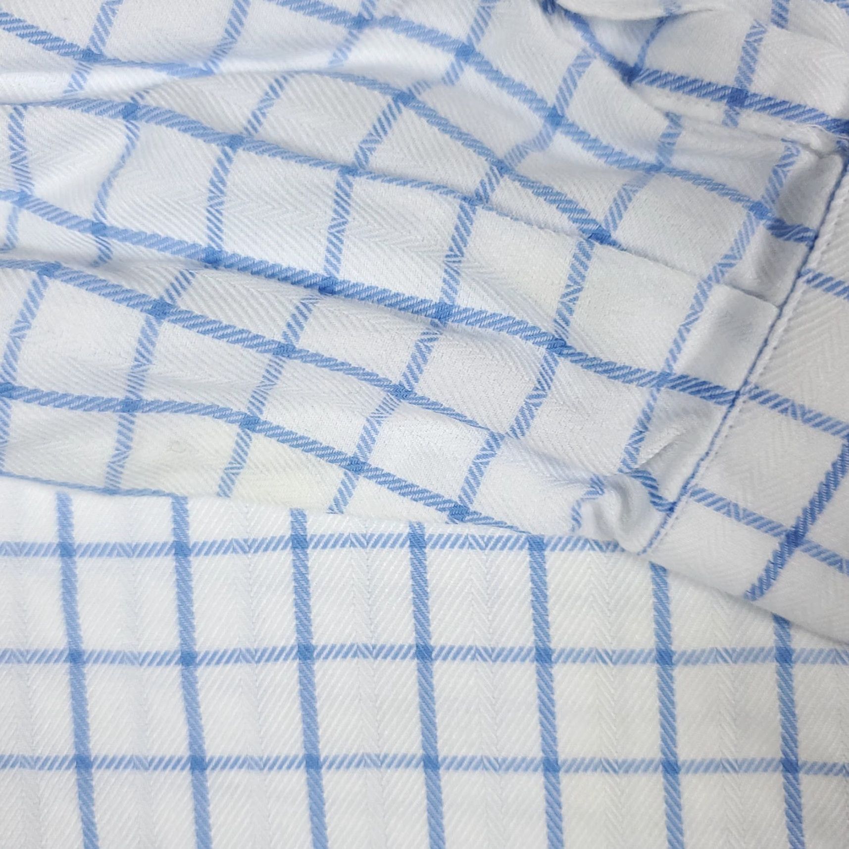 Cremieux VINTAGE Daniel Cremieux Shirt Blue Check Button-Up 17.5 Regular Adult Medium Blue 90s Concert Home Office Mens Size US XL / EU 56 / 4 - 4 Thumbnail