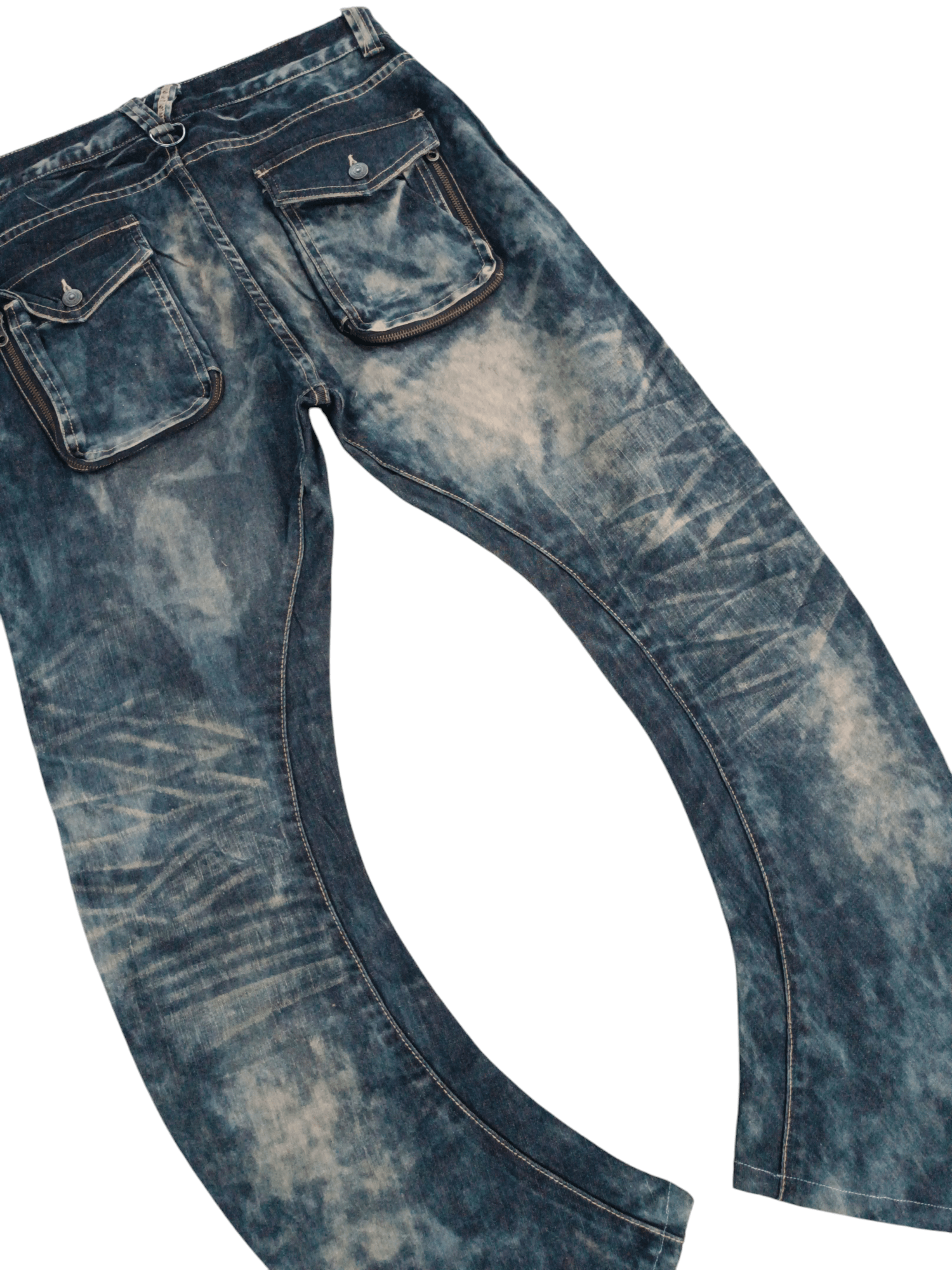 Japanese Brand RARE 💥 PPFM TYE DIE WHISKERS TWISTED LEG DENIM Size US 34 / EU 50 - 14 Thumbnail