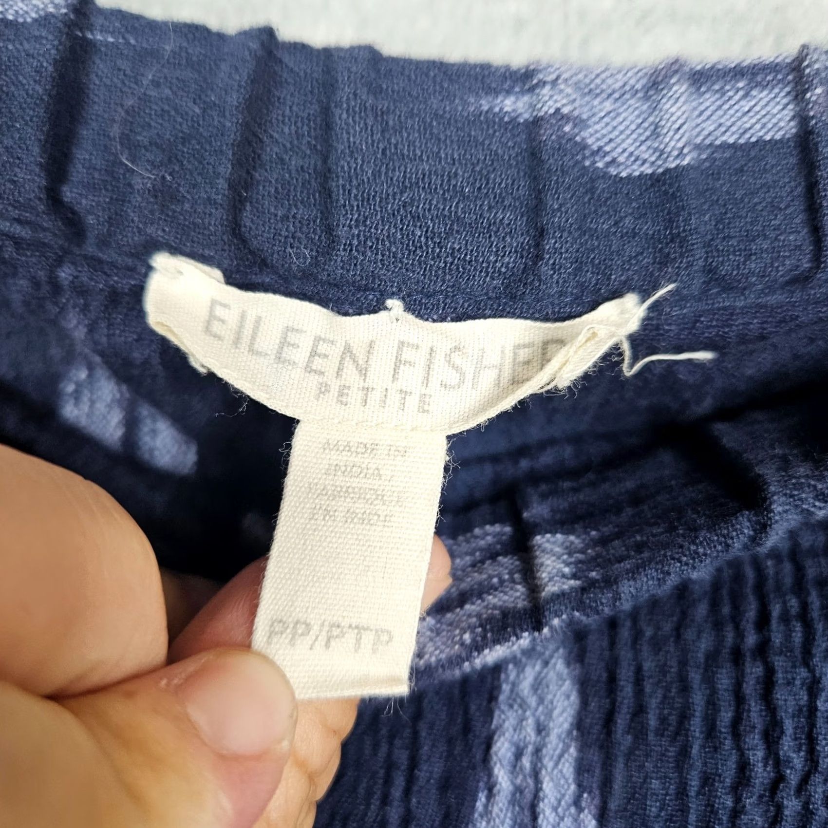 Eileen Fisher EILEEN FISHER PETITES Skirt A-Line Pull-On Ikat Blue Short N/A Mens? Size 24" / US 00 / IT 34 - 5 Thumbnail