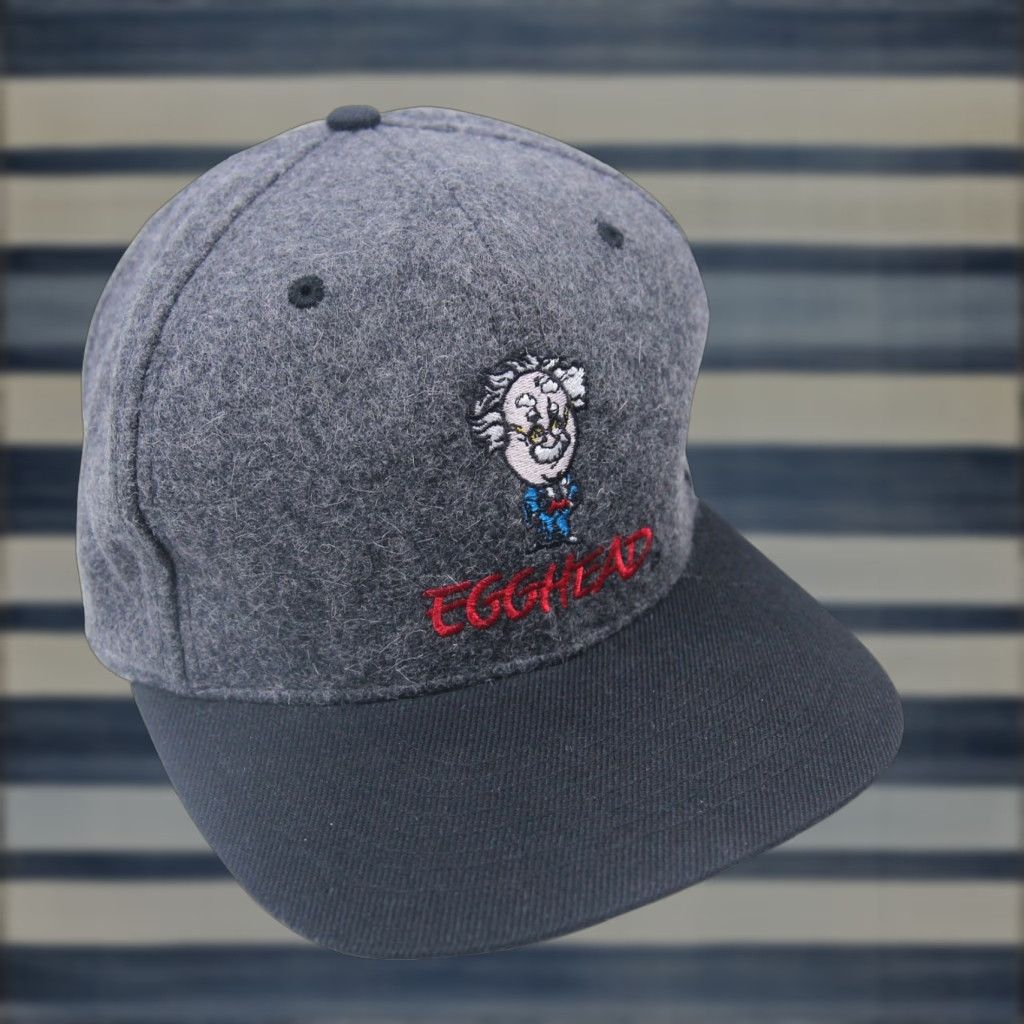 Vintage VINTAGE Egg Head Software Co. Wool Hat Grey Baseball Cap OS Mens Size ONE SIZE - 1 Thumbnail