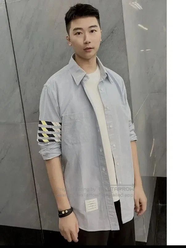 Thom Browne Thom Browne Sky Blue Long Sleeve Shirt . Size US XXL / EU 58 / 5 - 8 Thumbnail