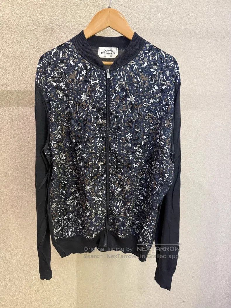 Hermes Hermes Silk patchwork knitted jacket coat Size US S / EU 44-46 / 1 - 1 Thumbnail