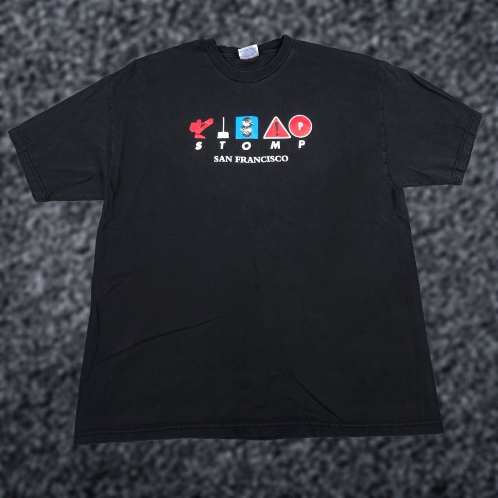 Hanes VINTAGE Hanes Beefy-T T-Shirt Men's XL Black Graphic Spellout Double Sided STOMP San Francisco Graphic Print Size US XL / EU 56 / 4 - 1 Thumbnail