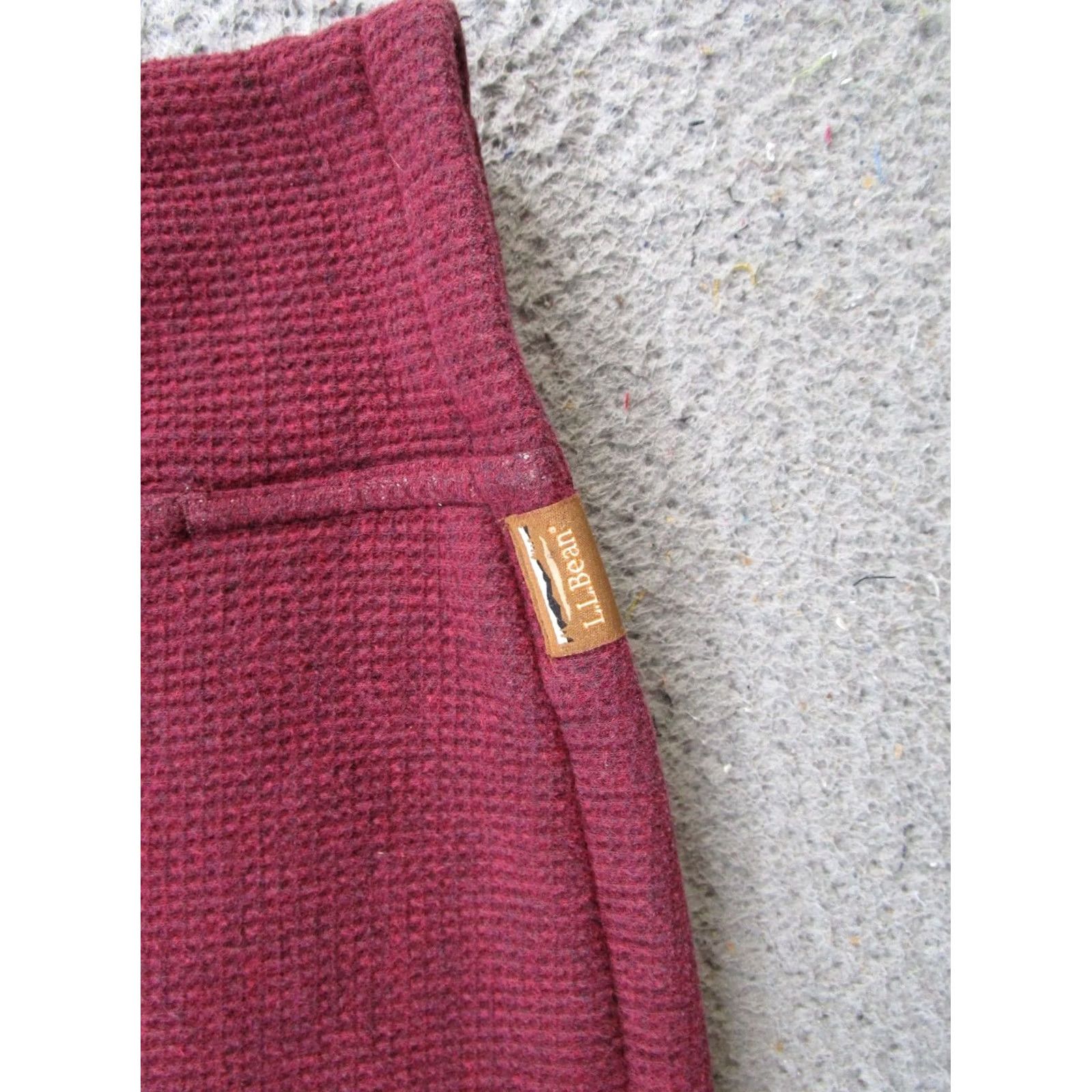 Vintage LL Bean Hoodie Womens Size L Katahdin Iron Works Waffle Fleece Pullover Red Size L / US 10 / IT 46 - 3 Thumbnail