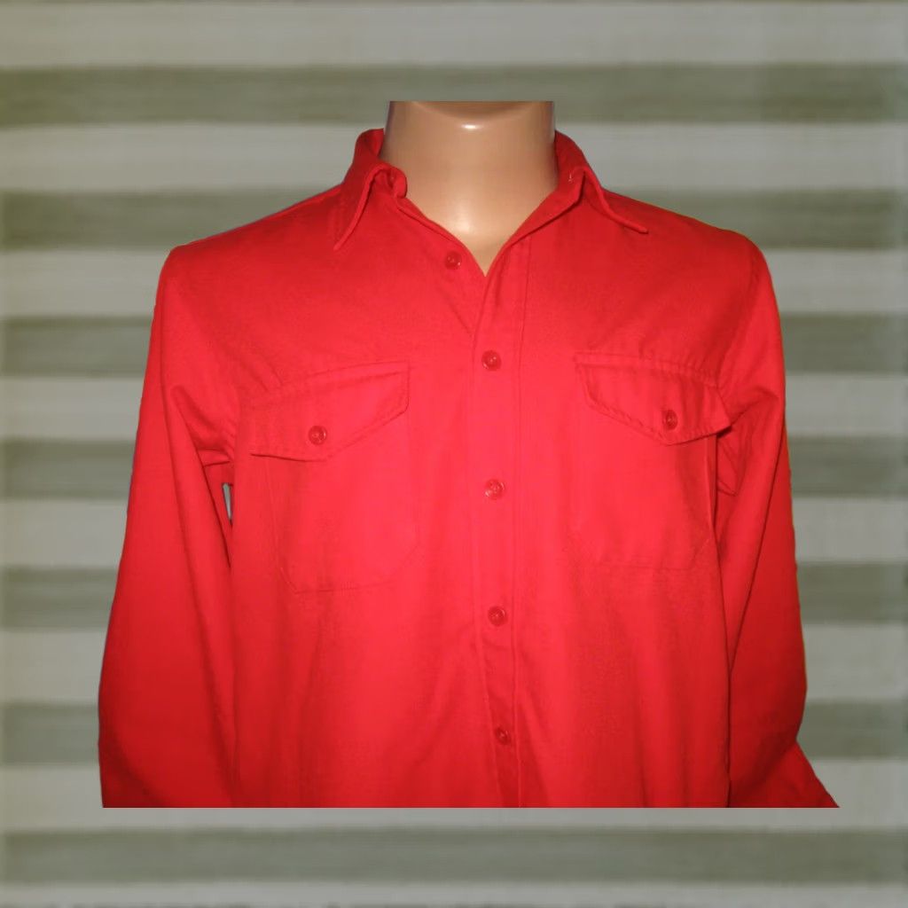 Vintage L.L. Bean Shirt Men Large 16-16 1/2 Red VTG Button-Up Flannel Casual Outdoor Pocketed Size US L / EU 52-54 / 3 - 1 Thumbnail