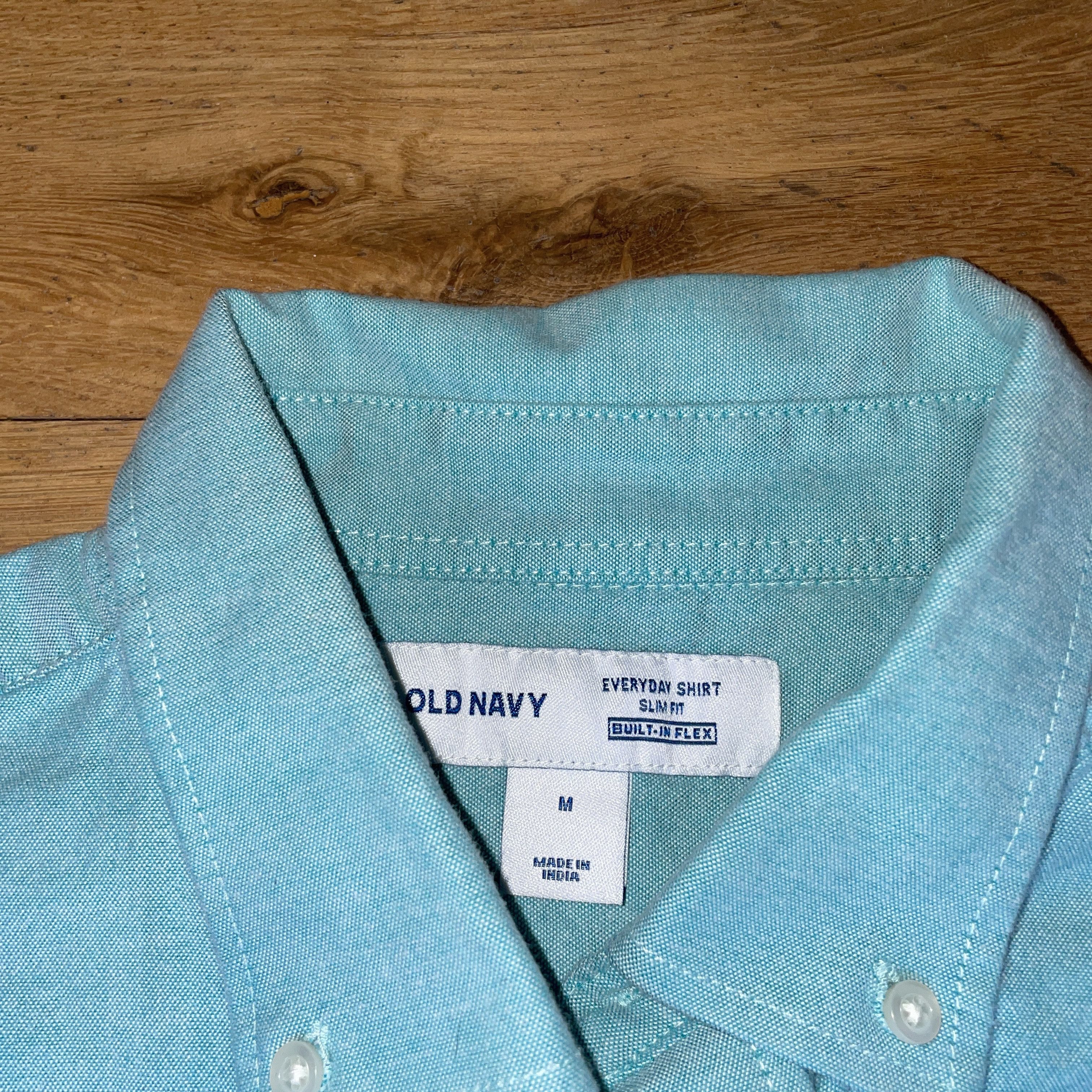 Old Navy Old Navy Men's Fashion Slim Fit Turquoise Shirt Size M Size US M / EU 48-50 / 2 - 1 Thumbnail