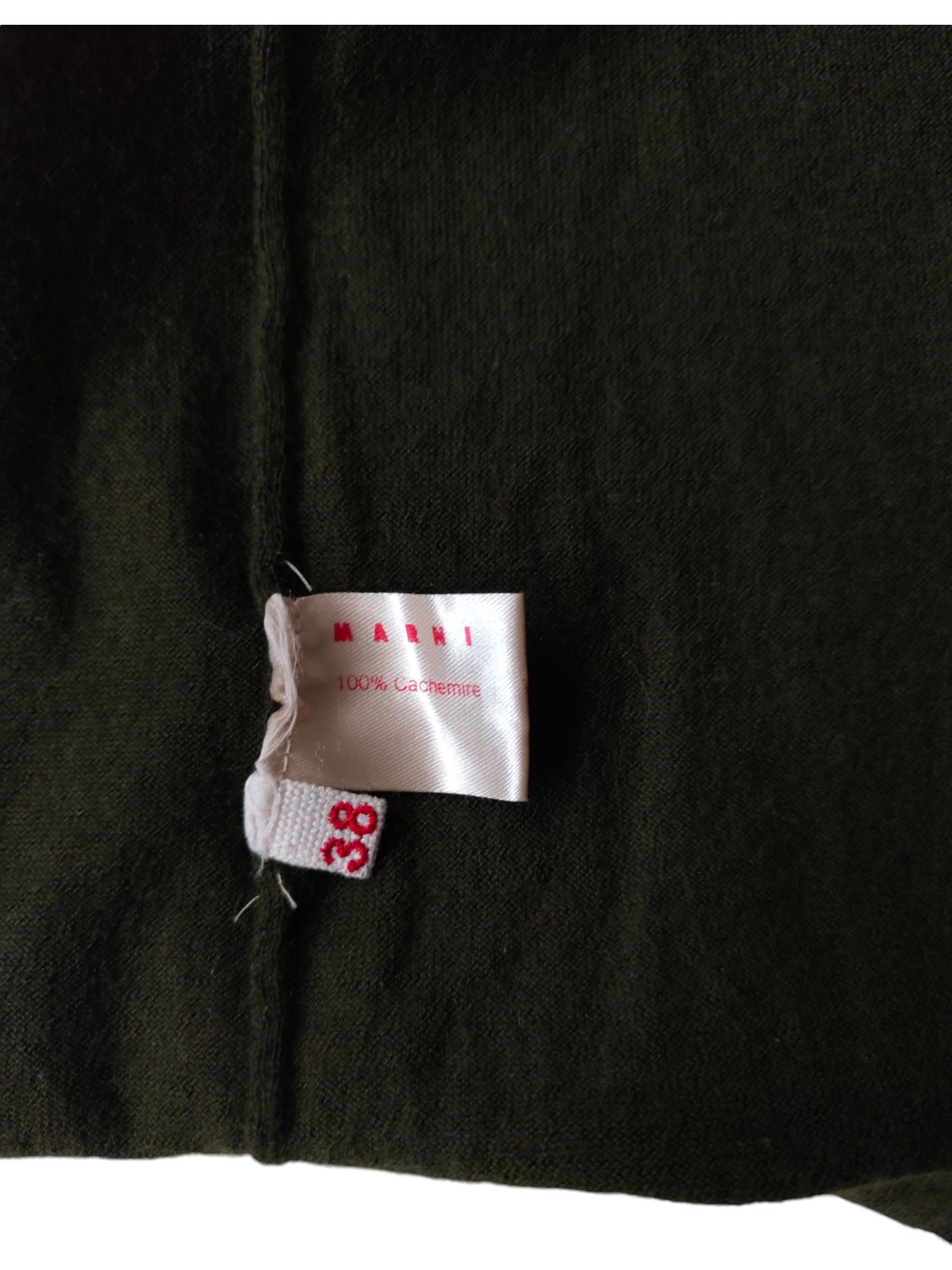 Marni Olive Green Cashmere Open Cardigan Size XS / US 0-2 / IT 36-38 - 7 Thumbnail
