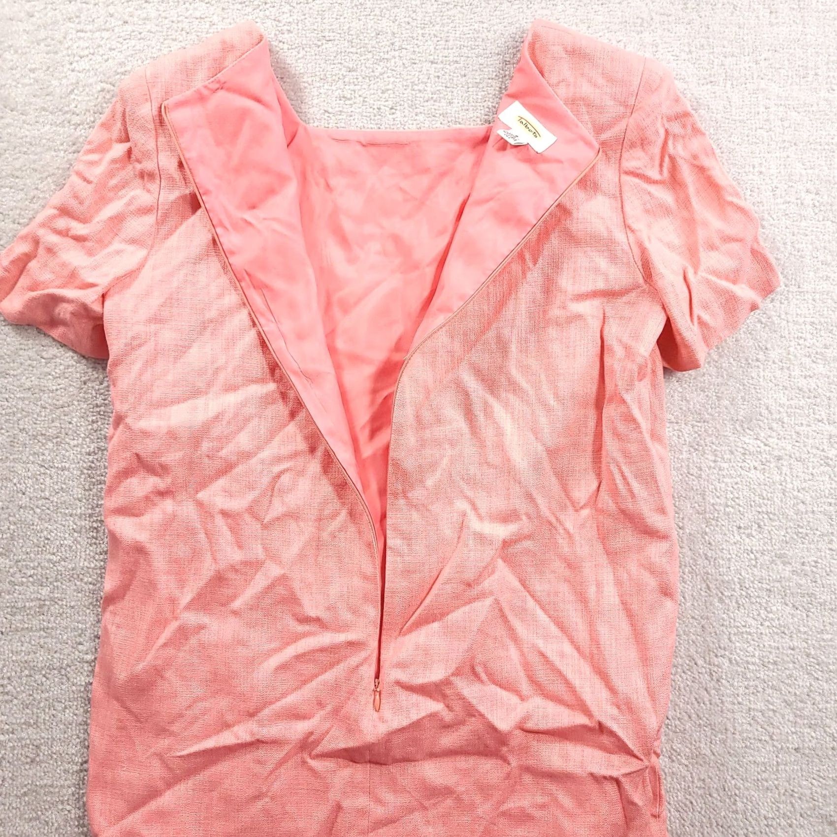Talbots VINTAGE Talbots Dress Pink Short Sleeve A-line 8 Made In USA Womens Dress Size 30" / US 8 / IT 44 - 6 Thumbnail