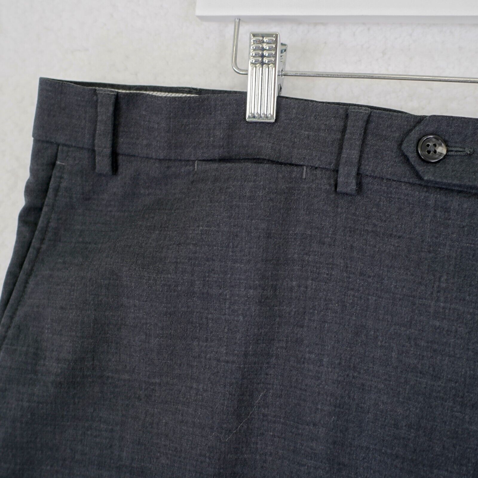 Hart Schaffner Marx Hart Schaffner Marx Gray Wool 43/27 Dress Pants High Rise Fl Size 42S - 2 Thumbnail