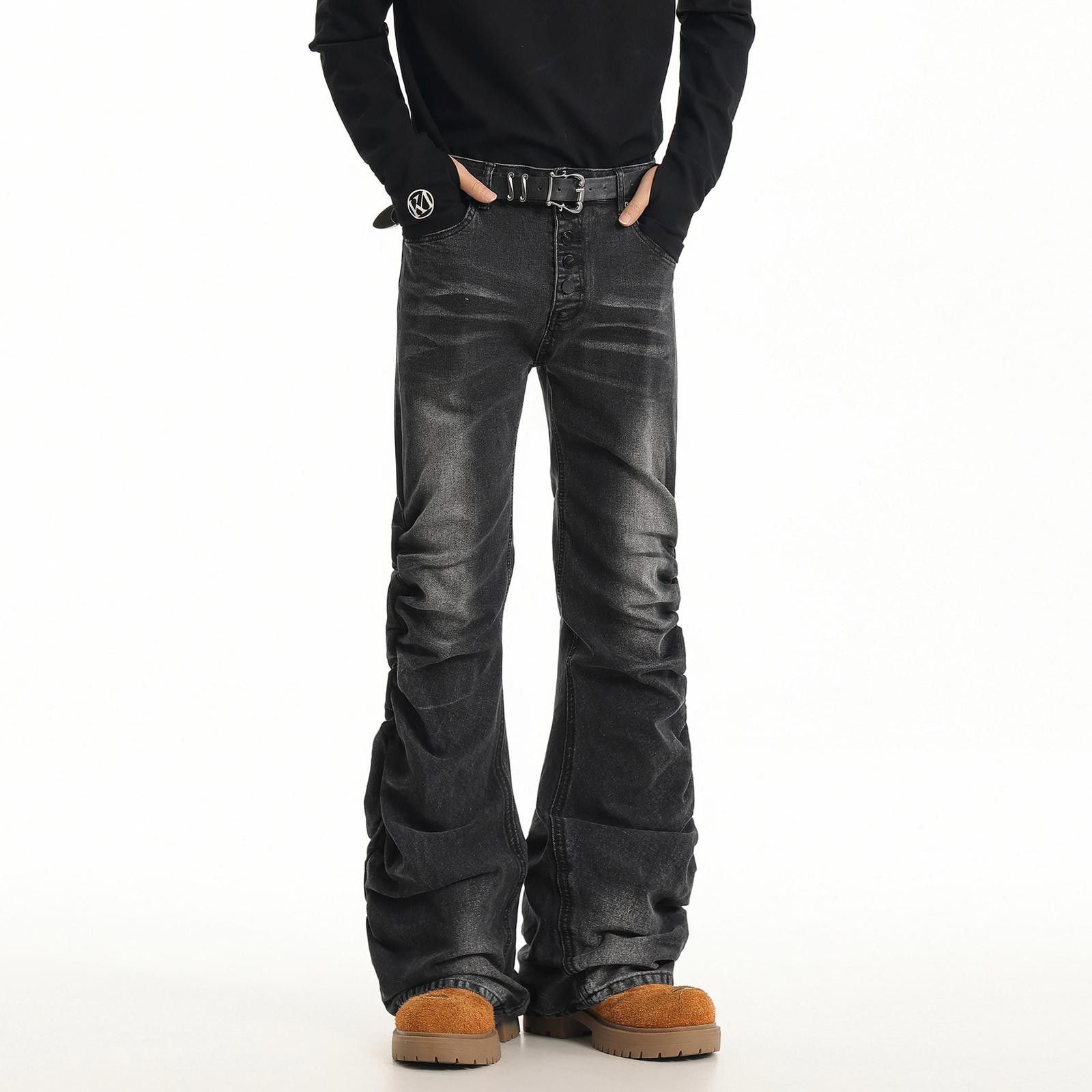 Vintage Distressed Stacked Flare Denim Jeans Size US 32 / EU 48 - 3 Thumbnail