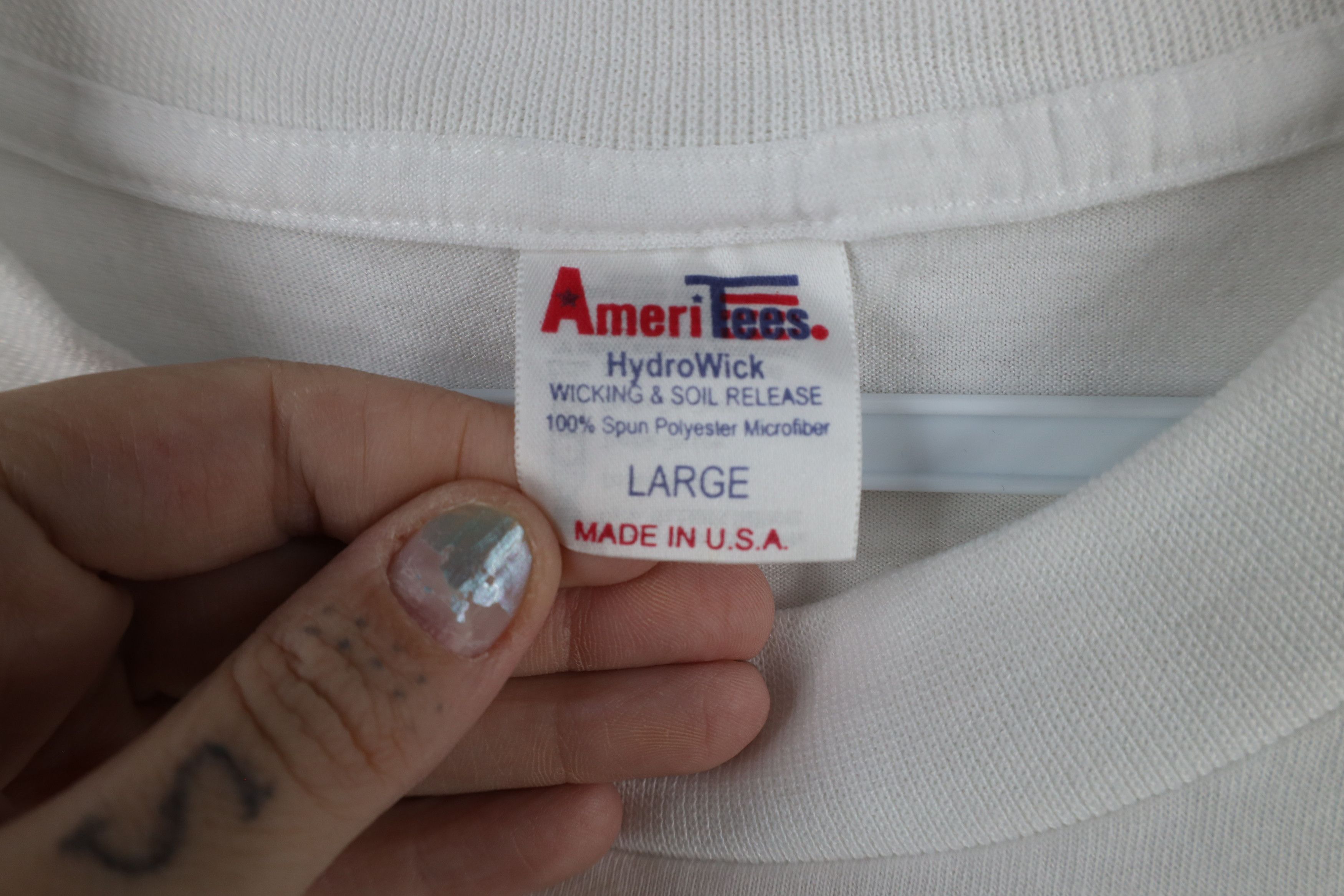 Vintage Vintage 90s Randall Made Knives Pocket T-Shirt White USA Size US L / EU 52-54 / 3 - 7 Thumbnail