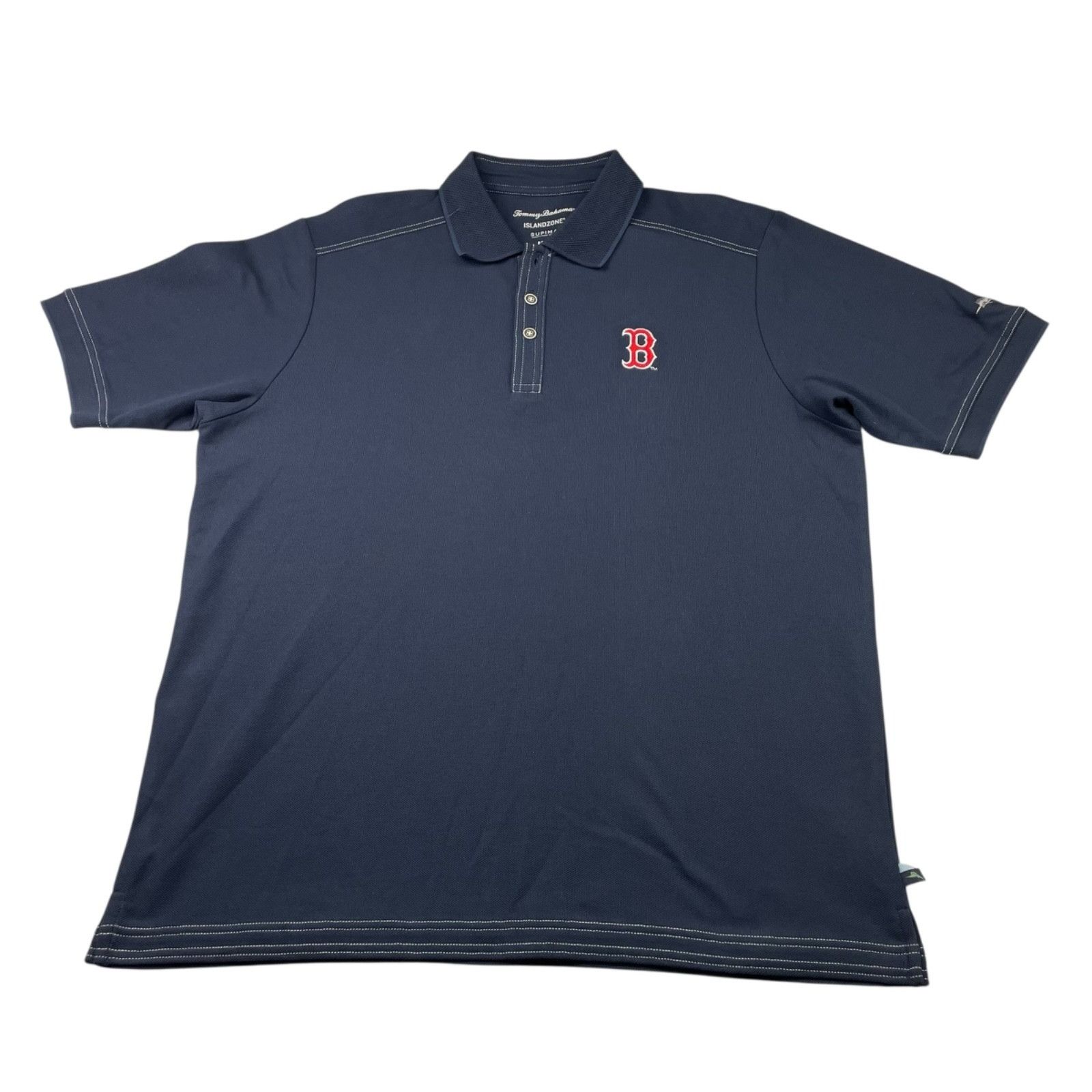 Tommy Bahama Boston Red Sox x Tommy Bahama Men's Islandzone S/S Polo Shir Size US M / EU 48-50 / 2 - 2 Thumbnail