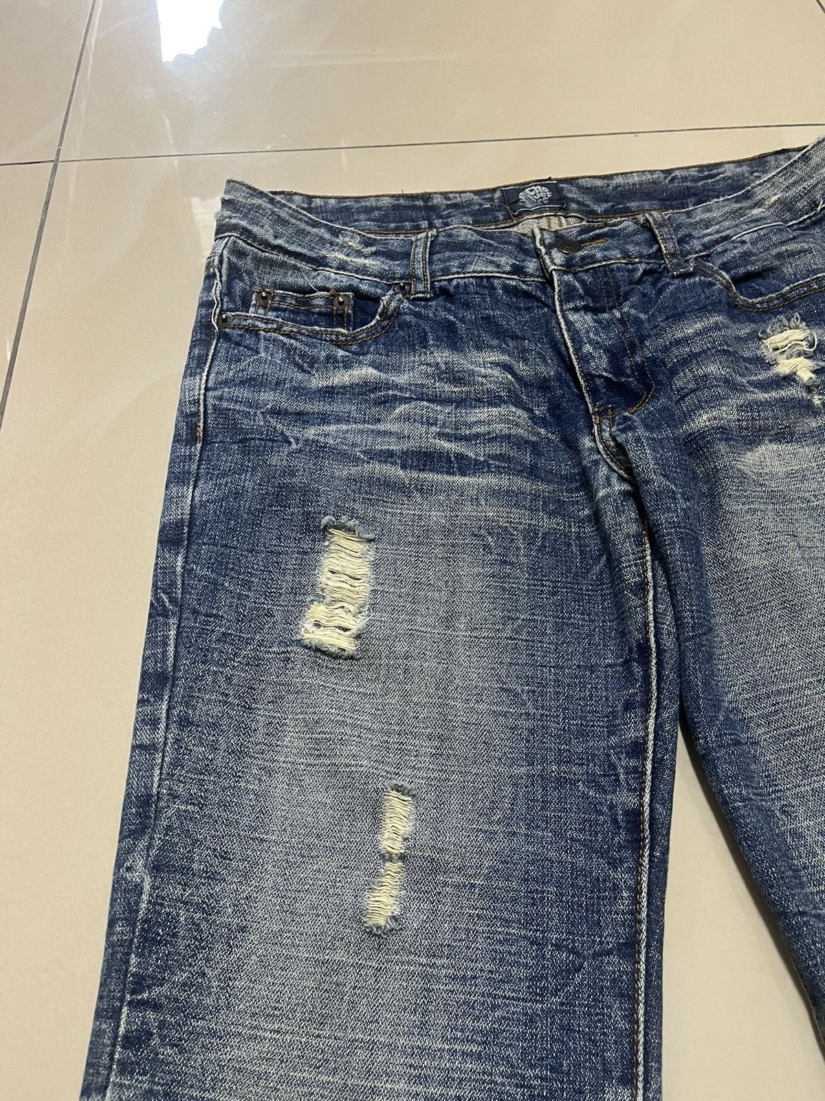 Hysteric Glamour Flare Jeans chouette distressed thunder denim low rise Size US 32 / EU 48 - 5 Thumbnail