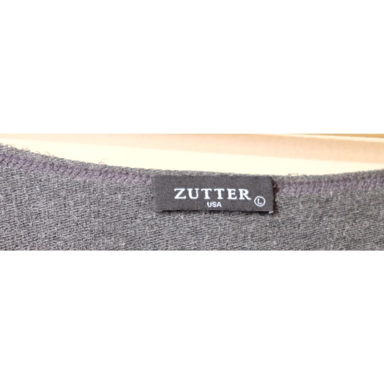 Vintage Zutter Women's L Gray Long Sleeve T-Shirt Deer Print w/Pockets Stretch #p51-81 Size L / US 10 / IT 46 - 4 Thumbnail