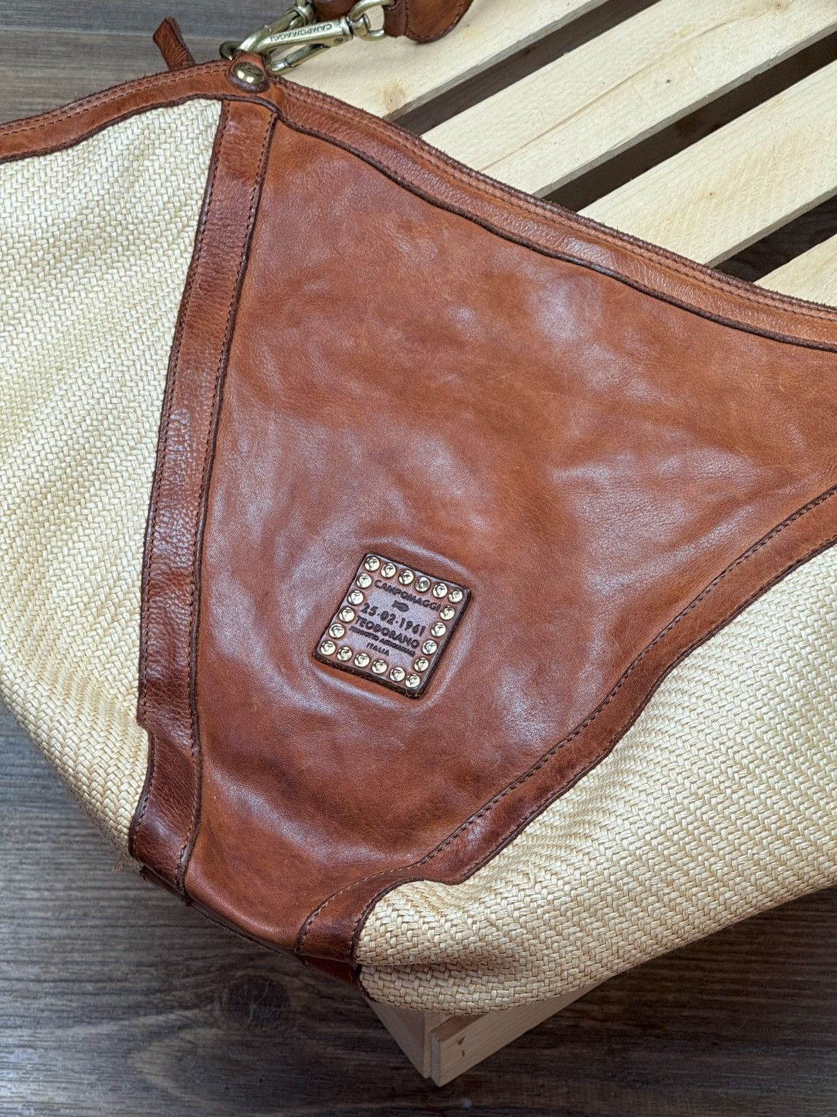 Campomaggi Campomaggi Anna Brown Leather Woven Handbag Crossbody Size ONE SIZE - 11 Thumbnail