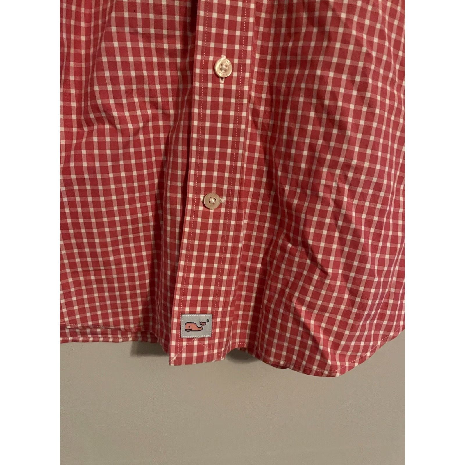 Vineyard Vines Vineyard Vines Red Gingham Check Button Up Shirt Men's Medium M L/S Murray Size US M / EU 48-50 / 2 - 2 Thumbnail