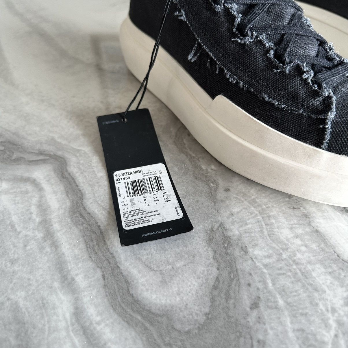 Adidas × Y-3 Adidas Yohji Yamamoto Y-3 Nizza High Black Off-White Sneaker Size US 6 / EU 39 - 4 Thumbnail
