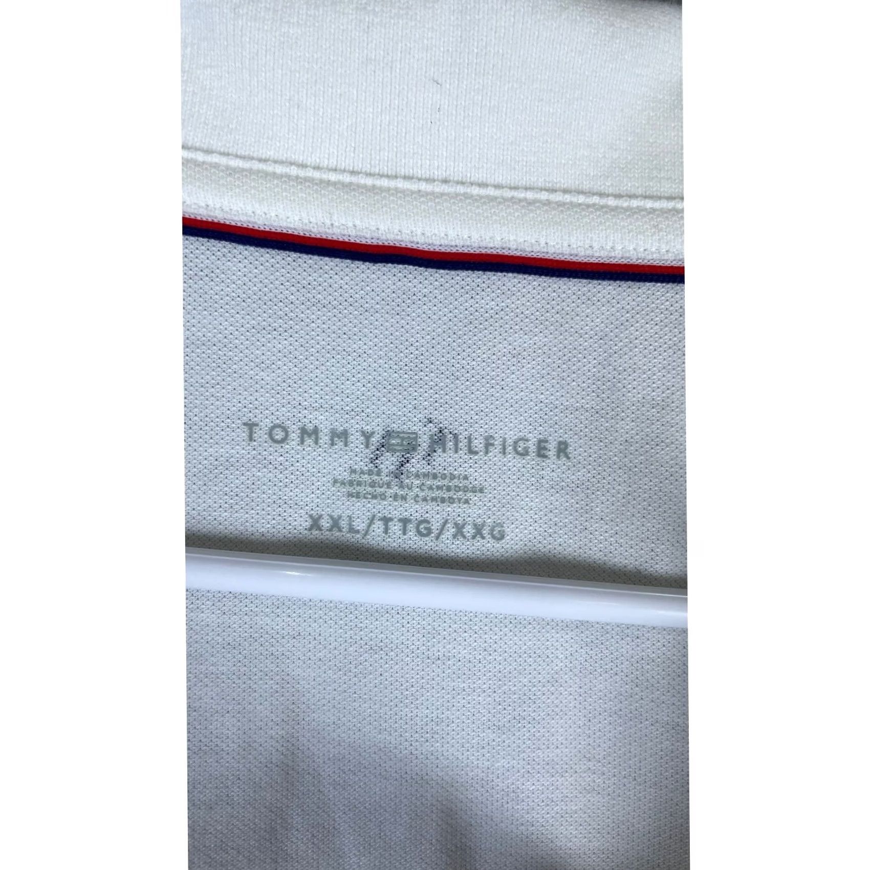 Tommy Hilfiger Tommy Hilfiger Polo Shirt Women XXL White New Monogram V-Neck Short Sleeve Pique Size XXL / US 16-18 / IT 52-54 - 6 Thumbnail