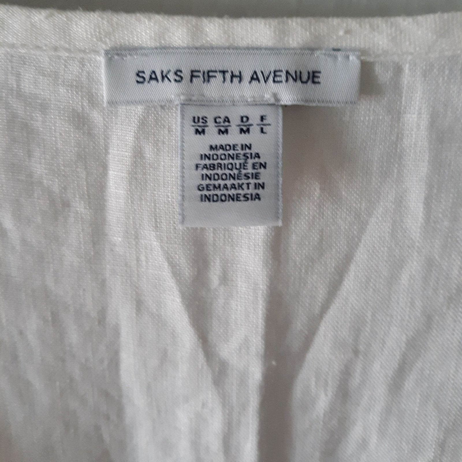 Saks Fifth Avenue Saks Fifth Avenue Linen Blouse Size M / US 6-8 / IT 42-44 - 7 Thumbnail