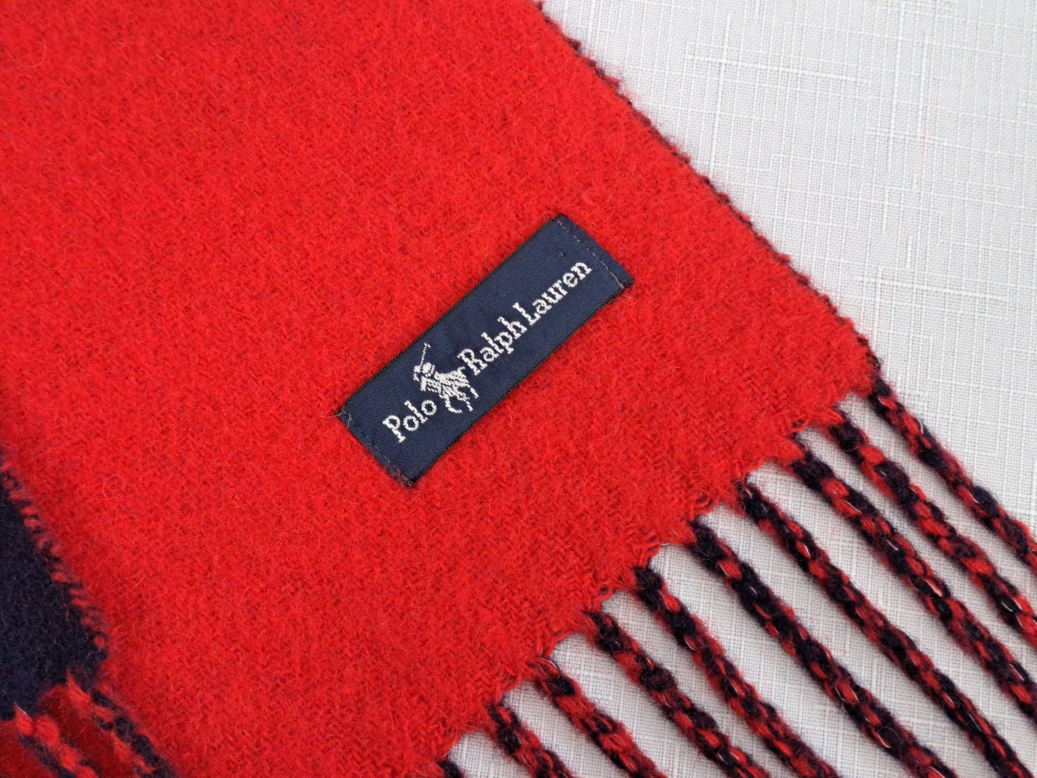 Polo Ralph Lauren Polo Ralph Lauren embroidered big pony logo bicolore scarf. Size ONE SIZE - 6 Thumbnail